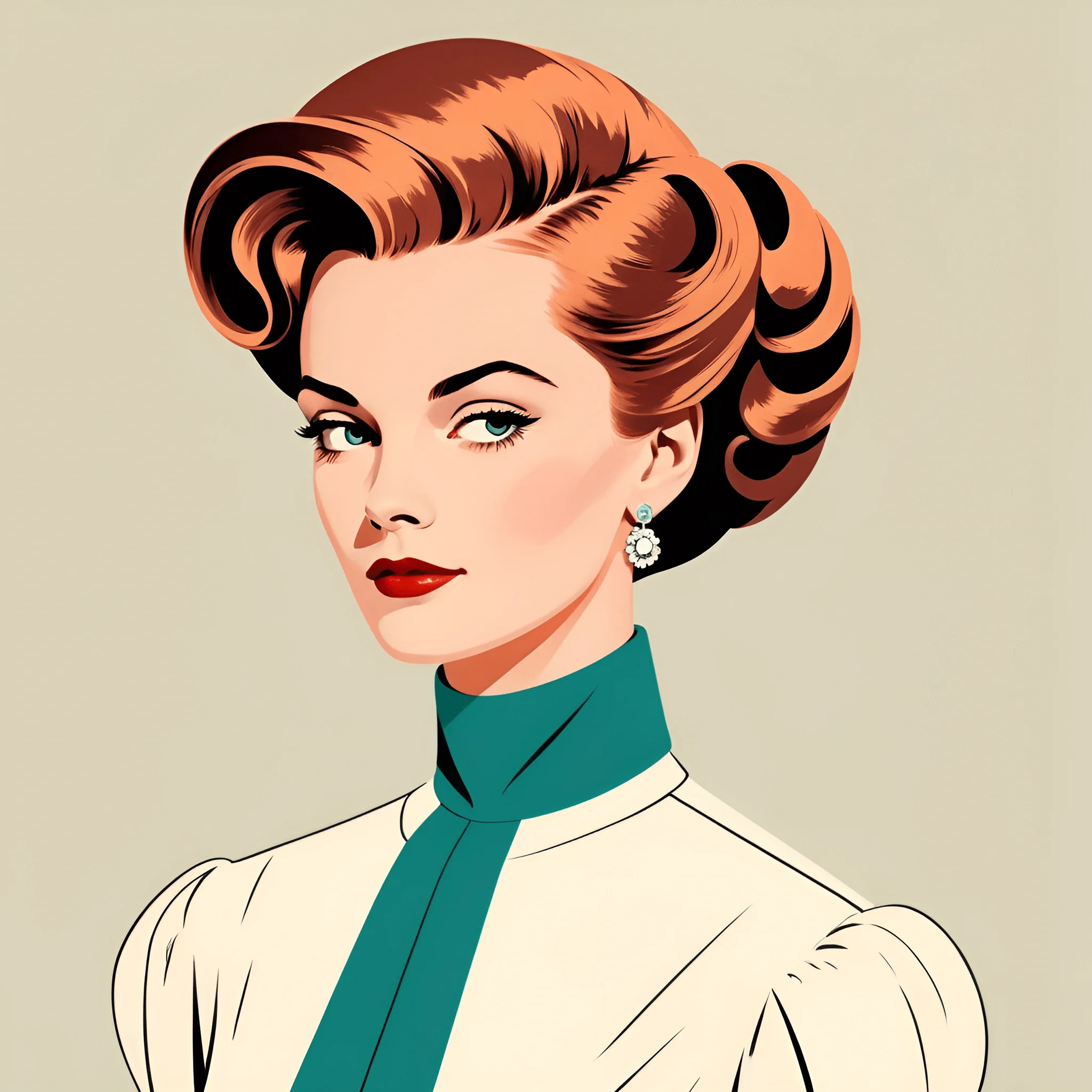 Vintage Style Portrait of Elegant Woman - Free Download - AI Scribbles