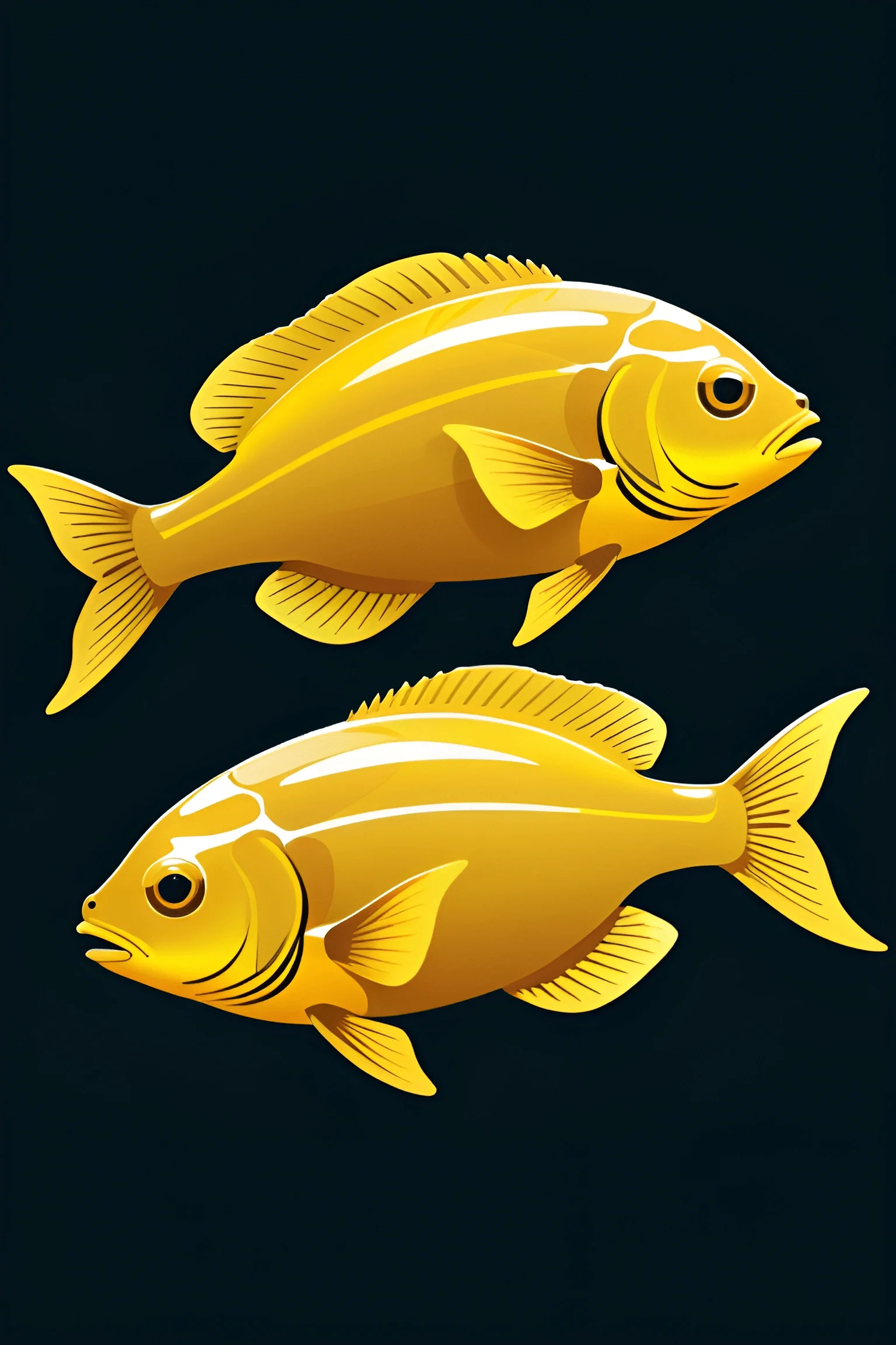 Illustration of Two Yellow Fish - Free Download - AI Scribbles