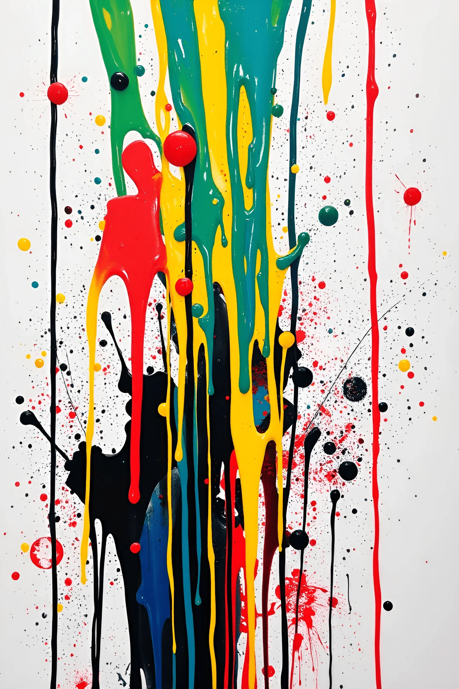 Abstract Vertical Paint Drips with Splashes - Free Download - AI Scribbles