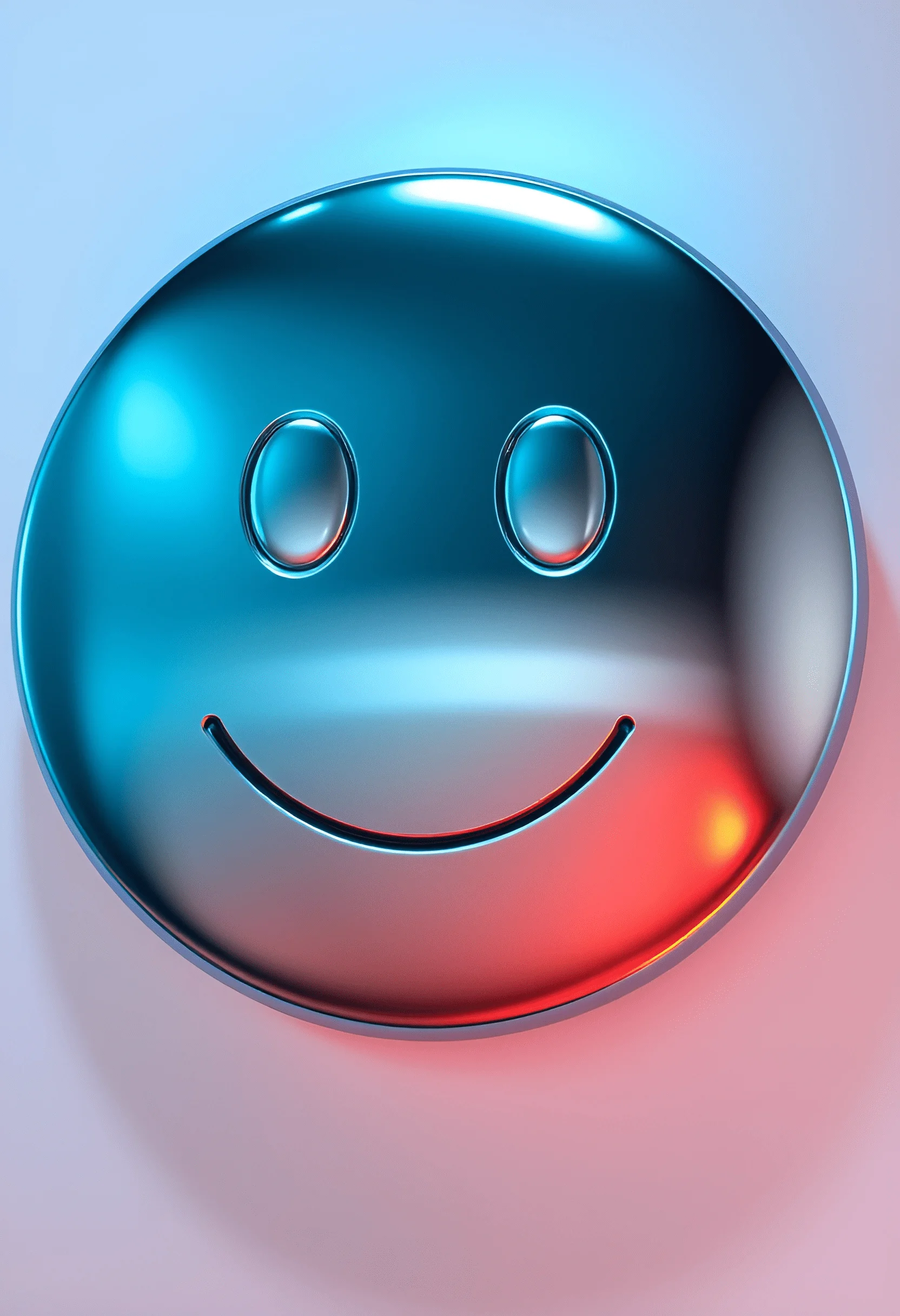 Metallic Blue Smiley Face Icon - Free Download - AI Scribbles