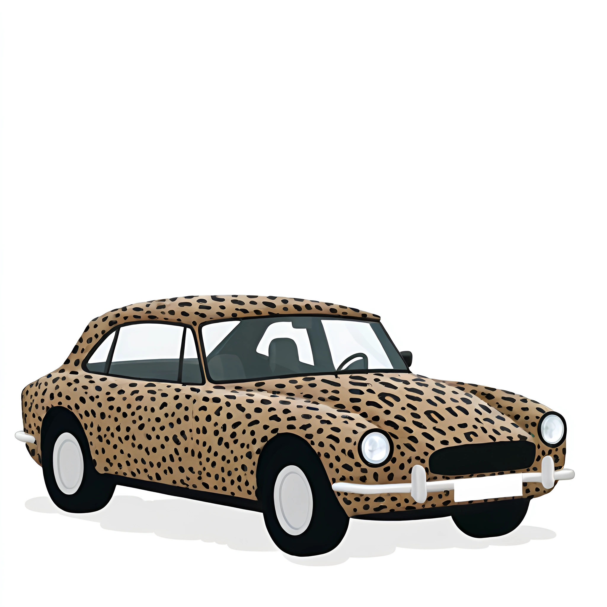 Leopard Print Car Illustration - Free Download - AI Scribbles