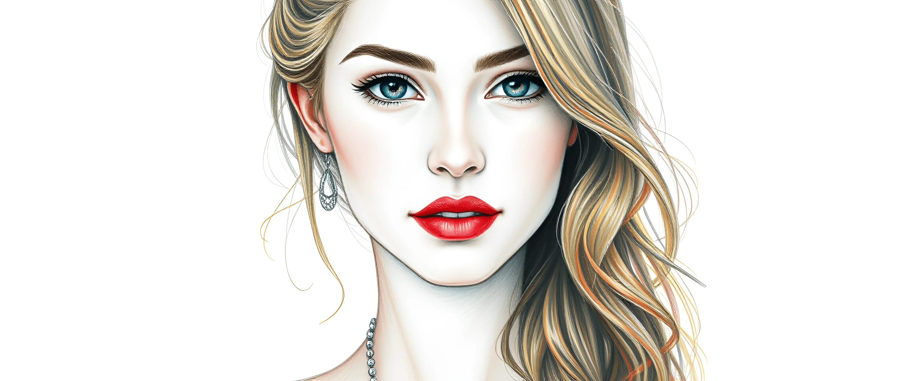 Realistic Portrait Illustration of Woman with Blonde Hair - Free ...