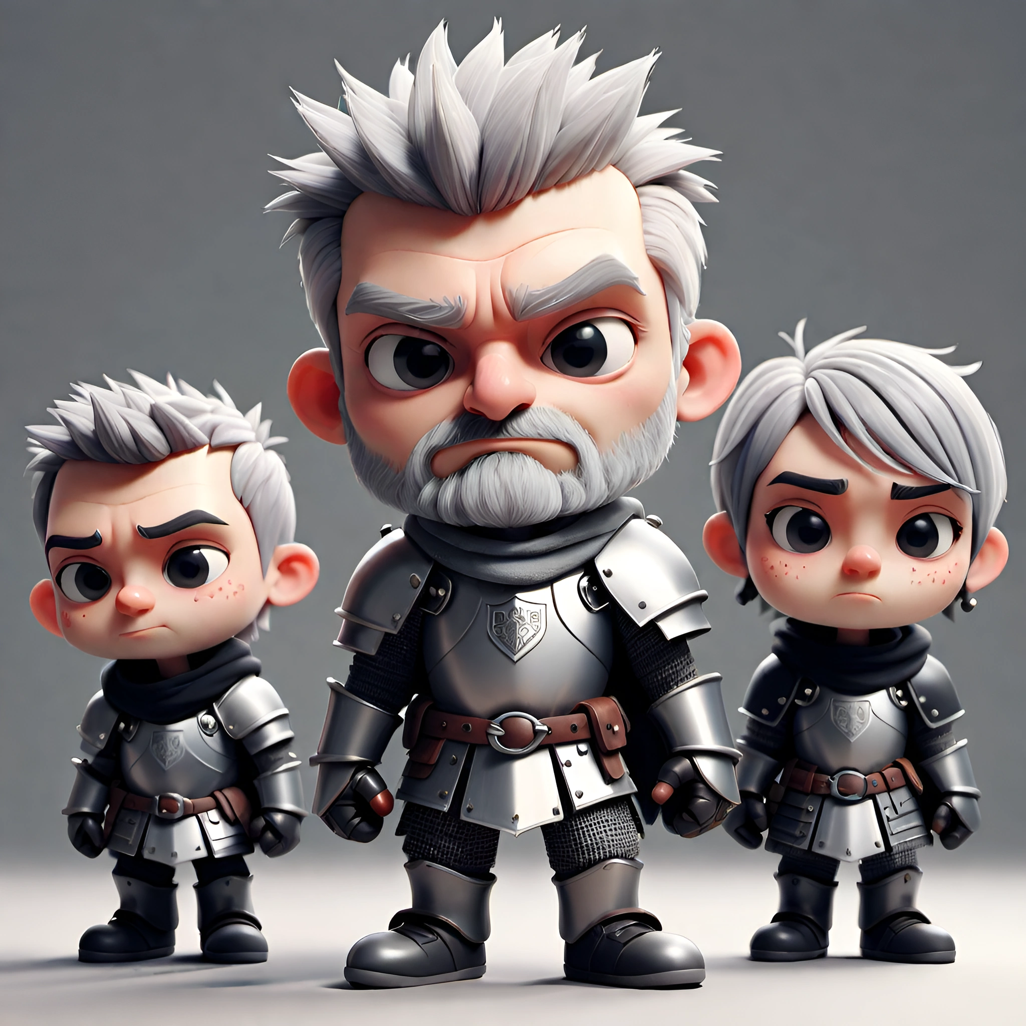 Chibi Knight Family in Armor - Free Download - AI Scribbles
