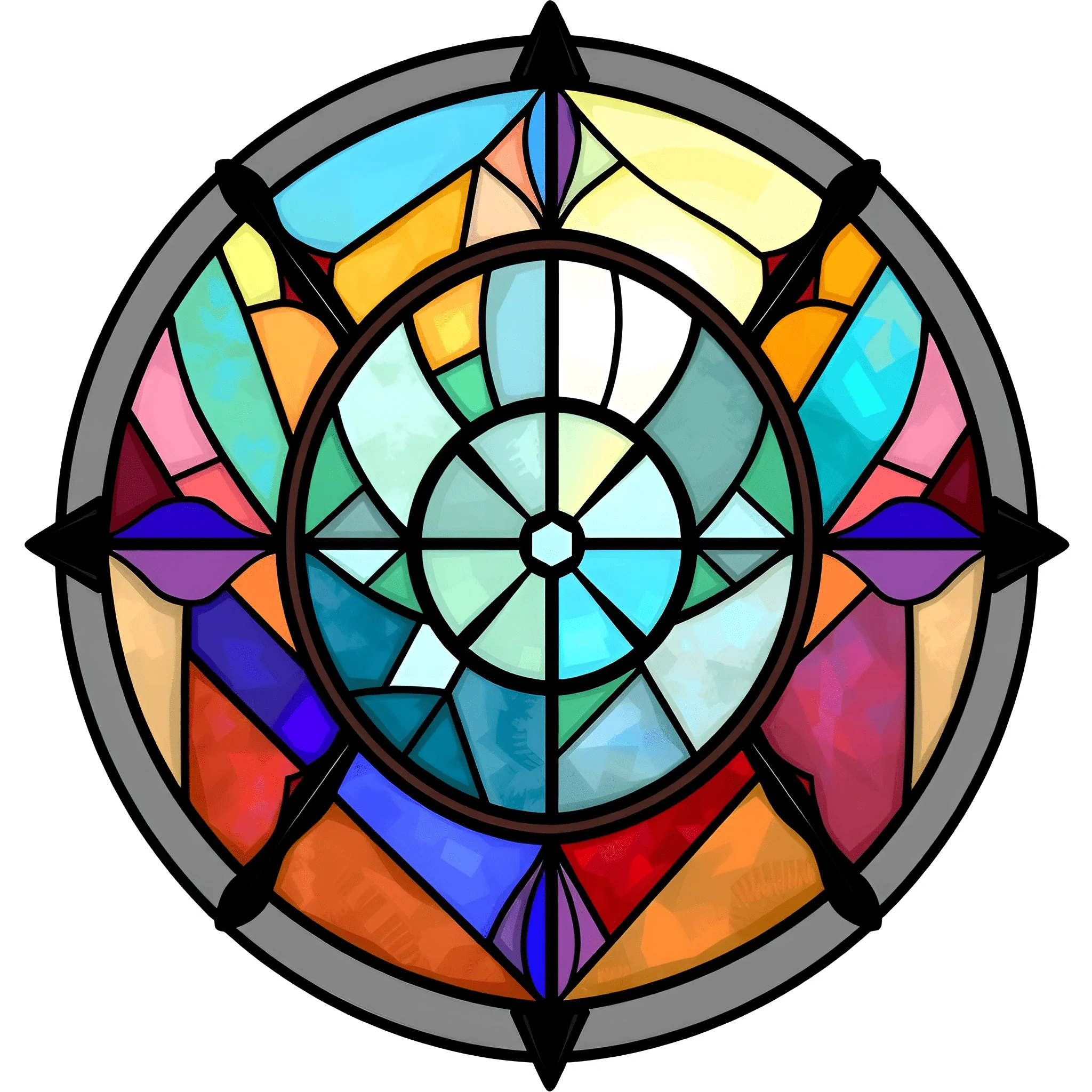 Colorful Circular Stained Glass Window - Free Download - AI Scribbles