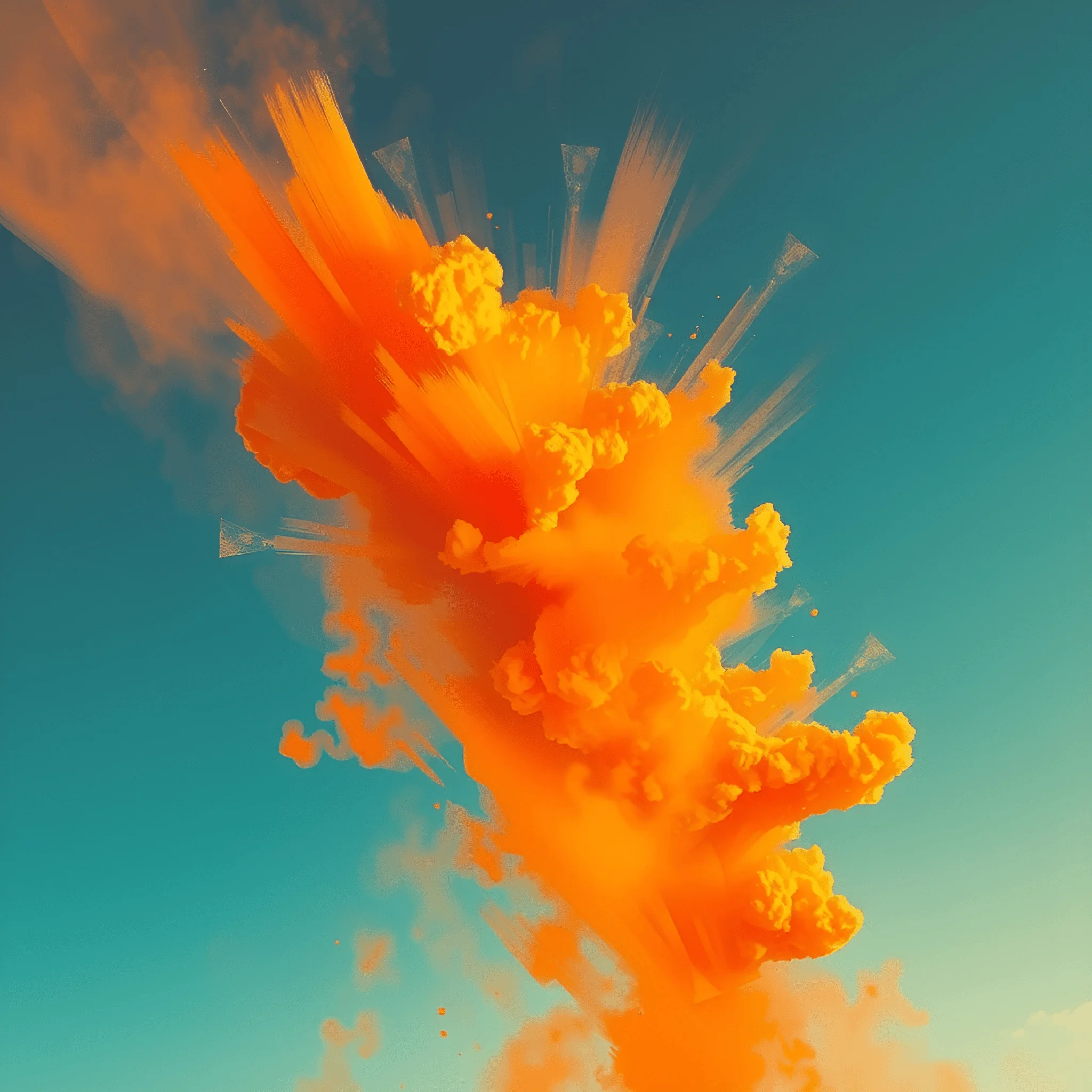 Explosion Orange Rgb Code Orange Smoke Explosion Against Blue Sky - Free Download - AI Scribbles