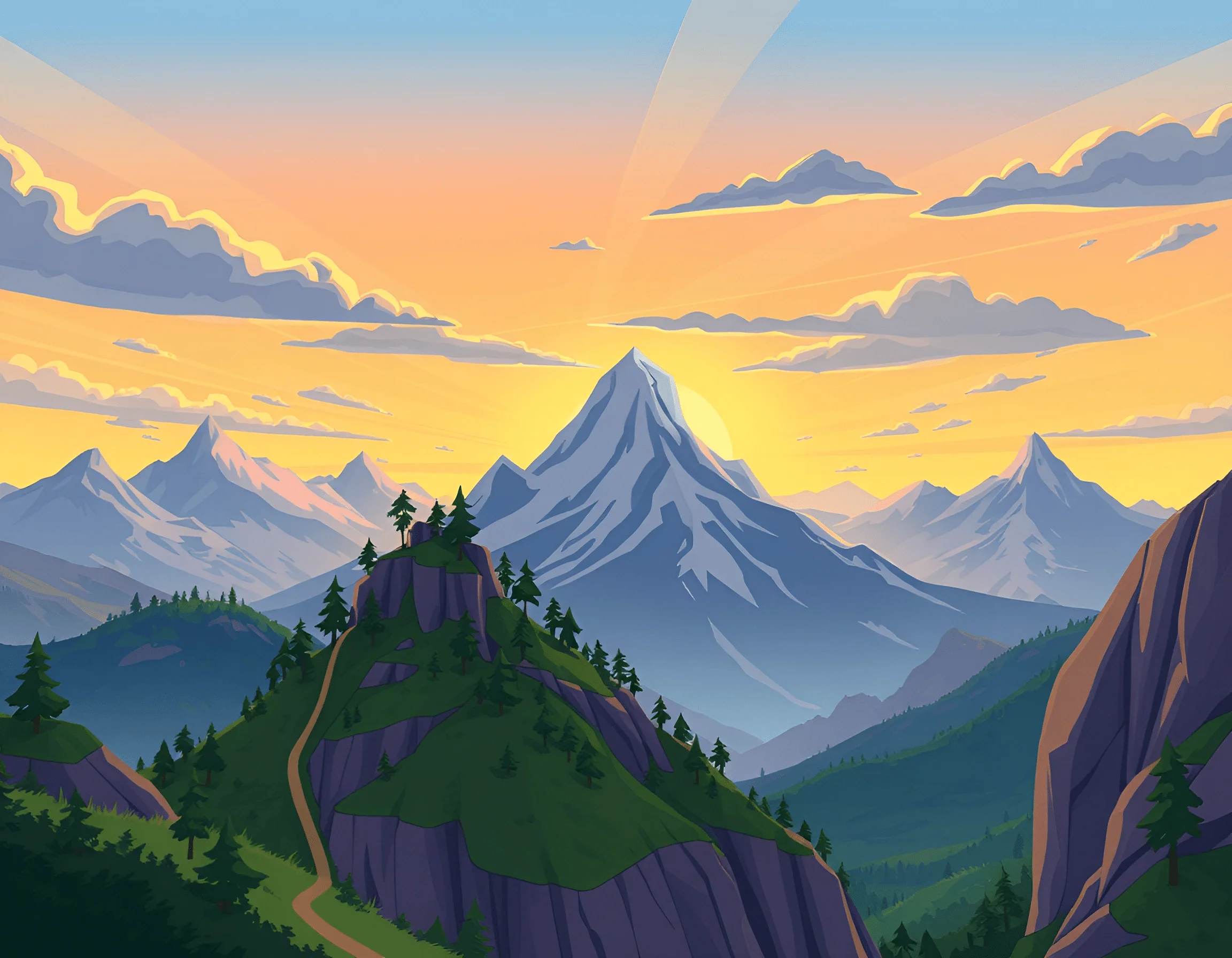 Majestic Sunrise Over Mountain Range - Free Download - AI Scribbles