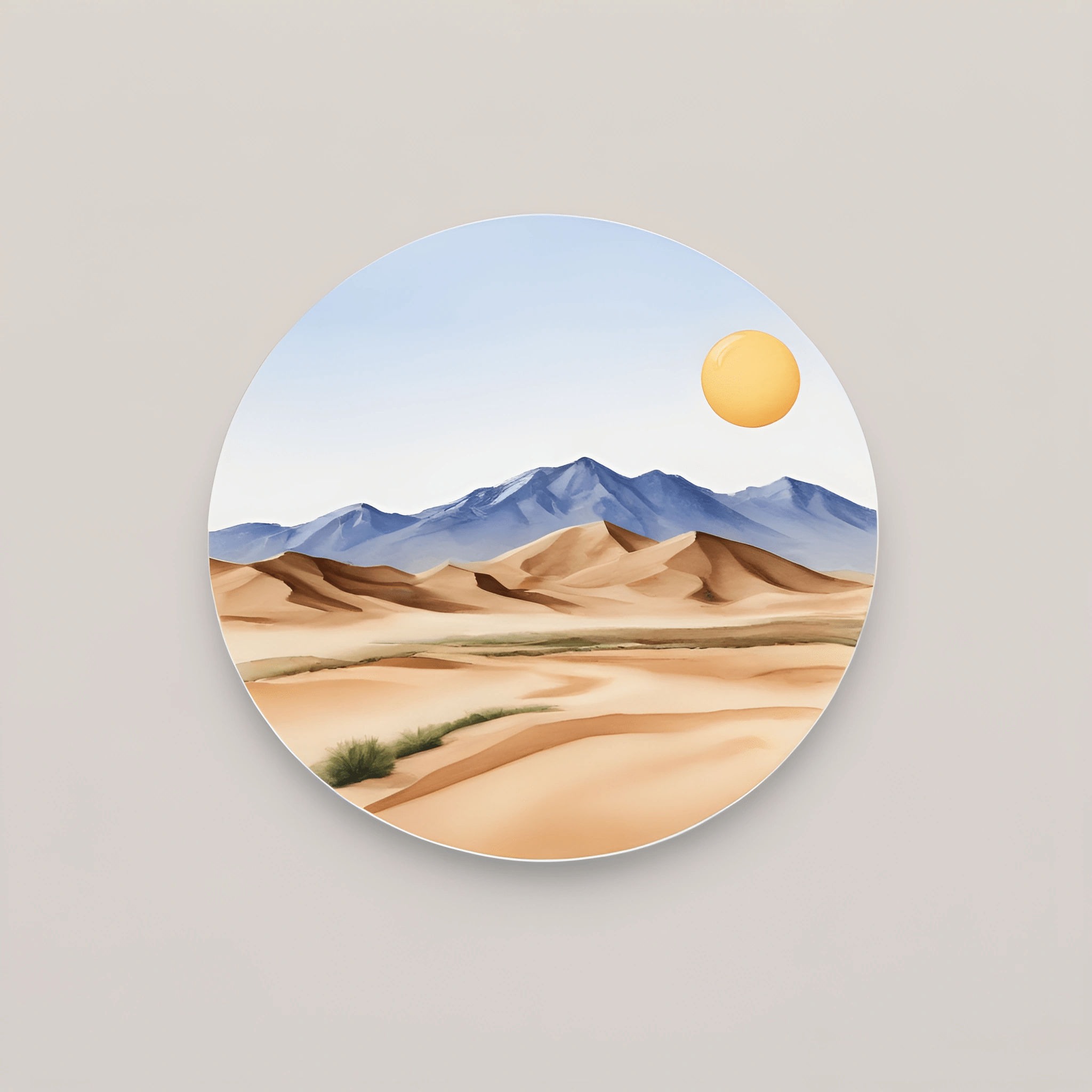 Circular Landscape Painting of a Desert Scene - Free Download - AI ...