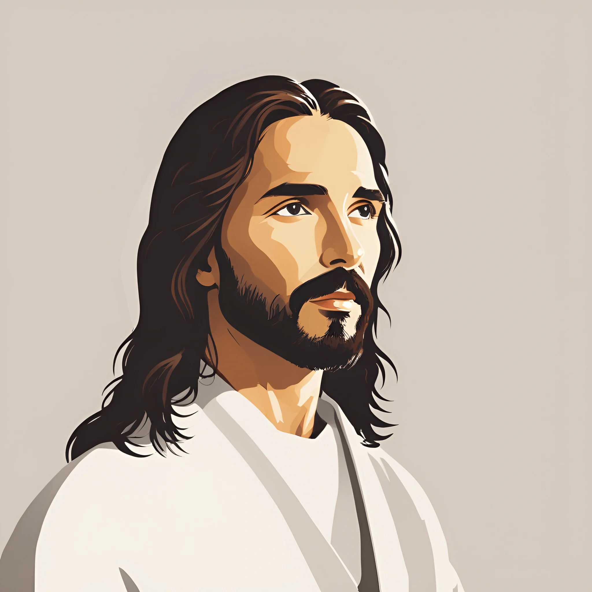 Digital Illustration of Man with Long Hair and Beard - Free Download ...
