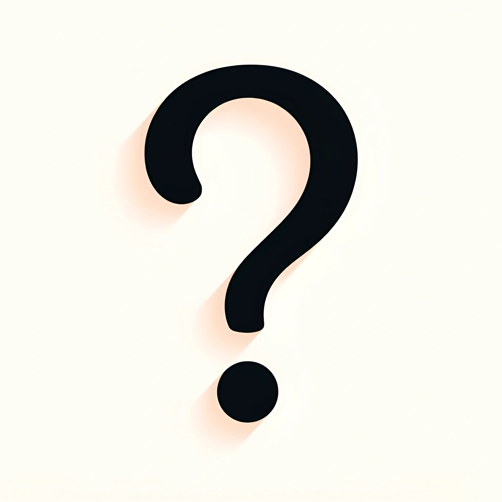 Black Question Mark Symbol With Shadow - Free Download - AI Scribbles