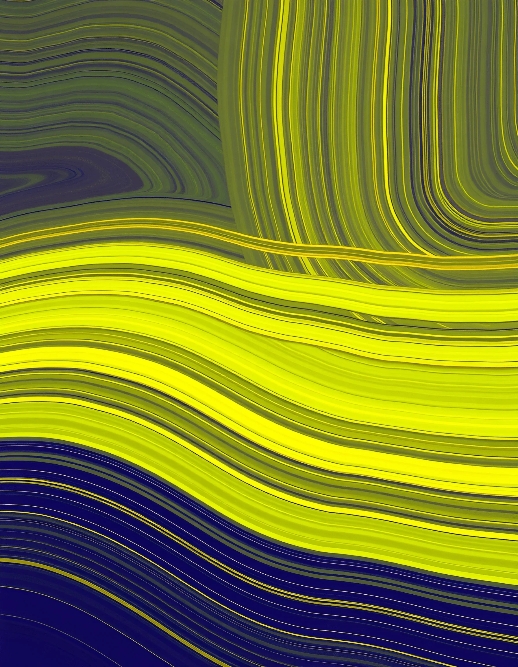 Abstract Yellow and Blue Waves - Free Download - AI Scribbles