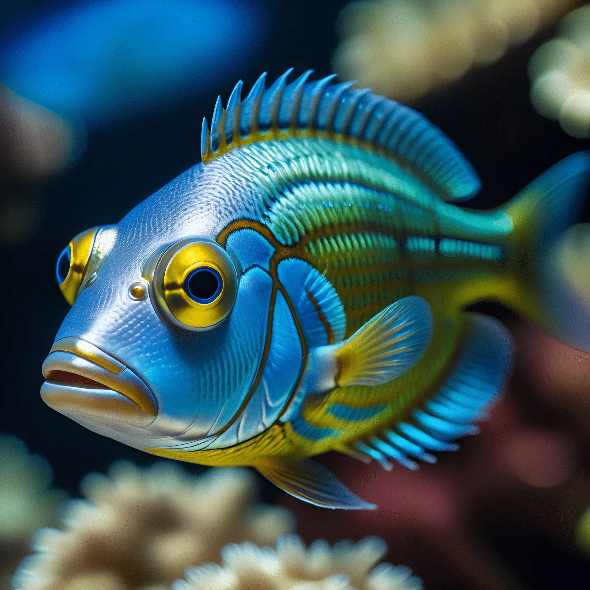 Corel Fish Fish Vibrant Tropical Fish in Coral Reef Setting - Free Download - AI Scribbles