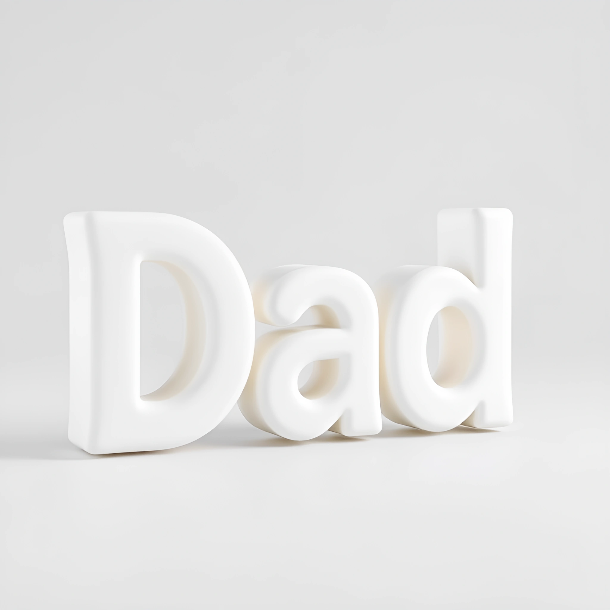 3D White Dad Lettering On Plain Background - Free Download - AI Scribbles