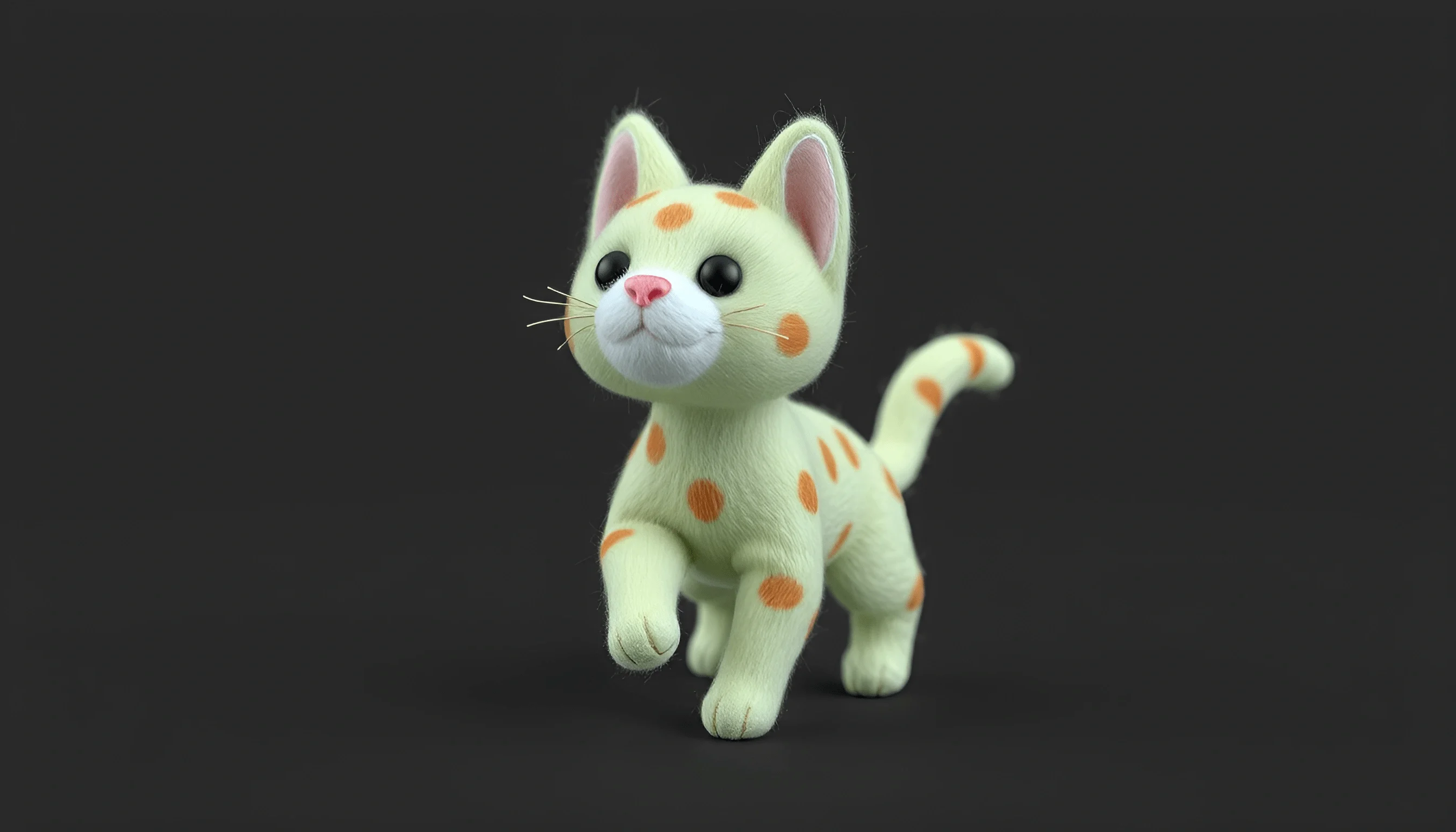 3D Rendered Cute Spotted Kitten Cartoon - Free Download - AI Scribbles