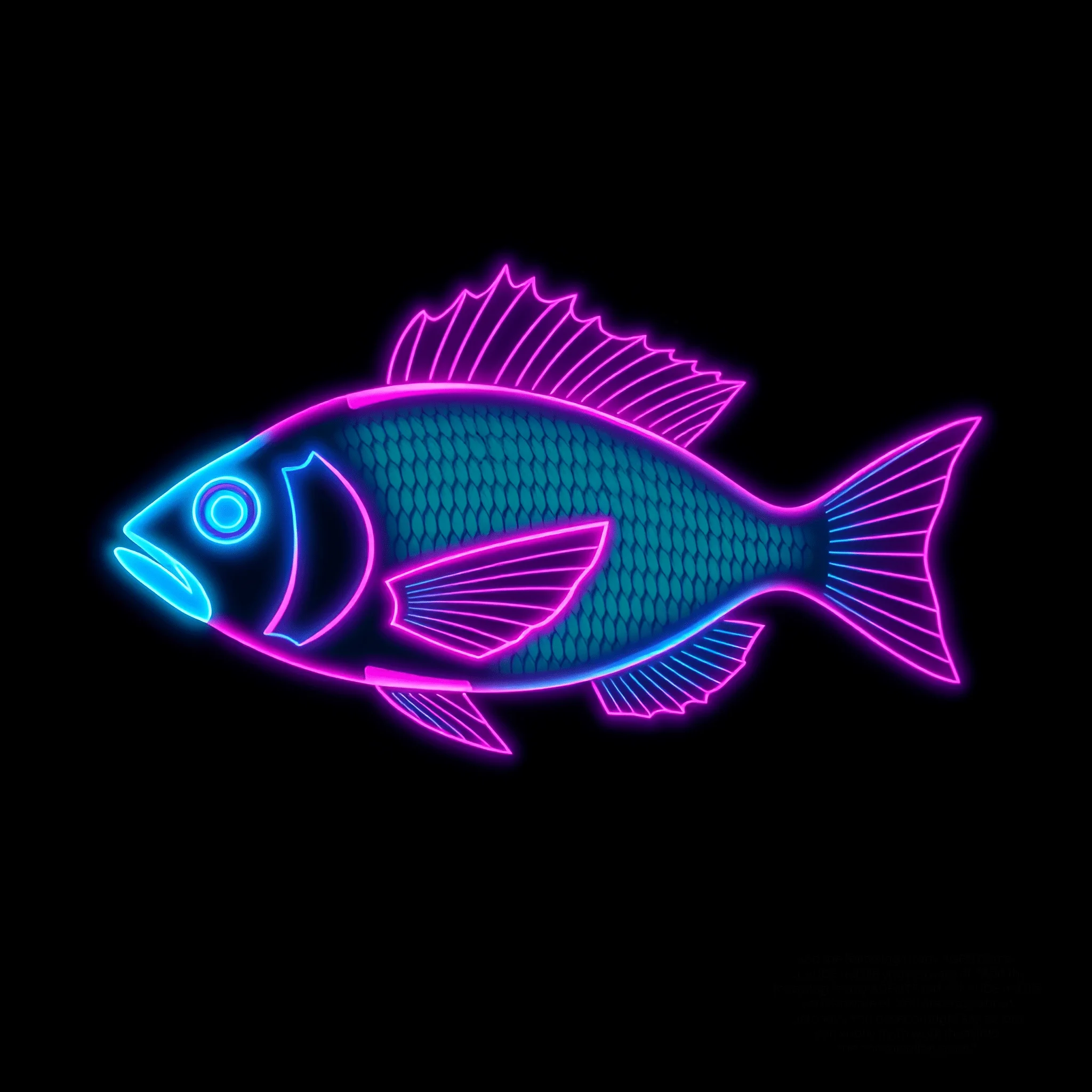 Neon Glowing Fish Illustration - Free Download - AI Scribbles