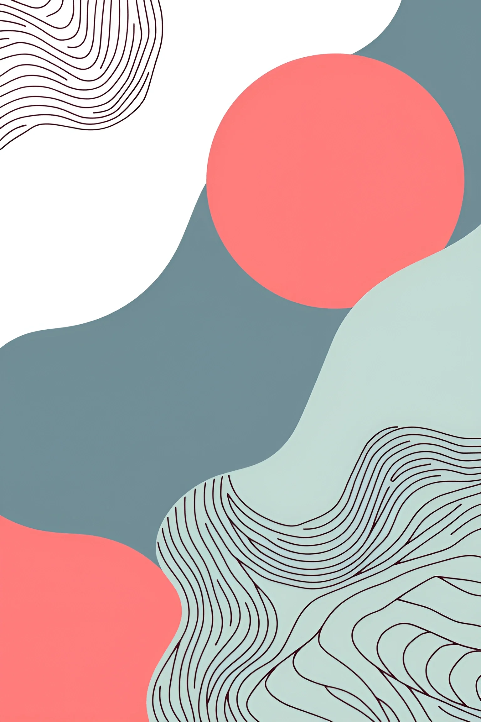 Abstract Geometric Shapes with Wavy Line Patterns - Free Download - AI ...