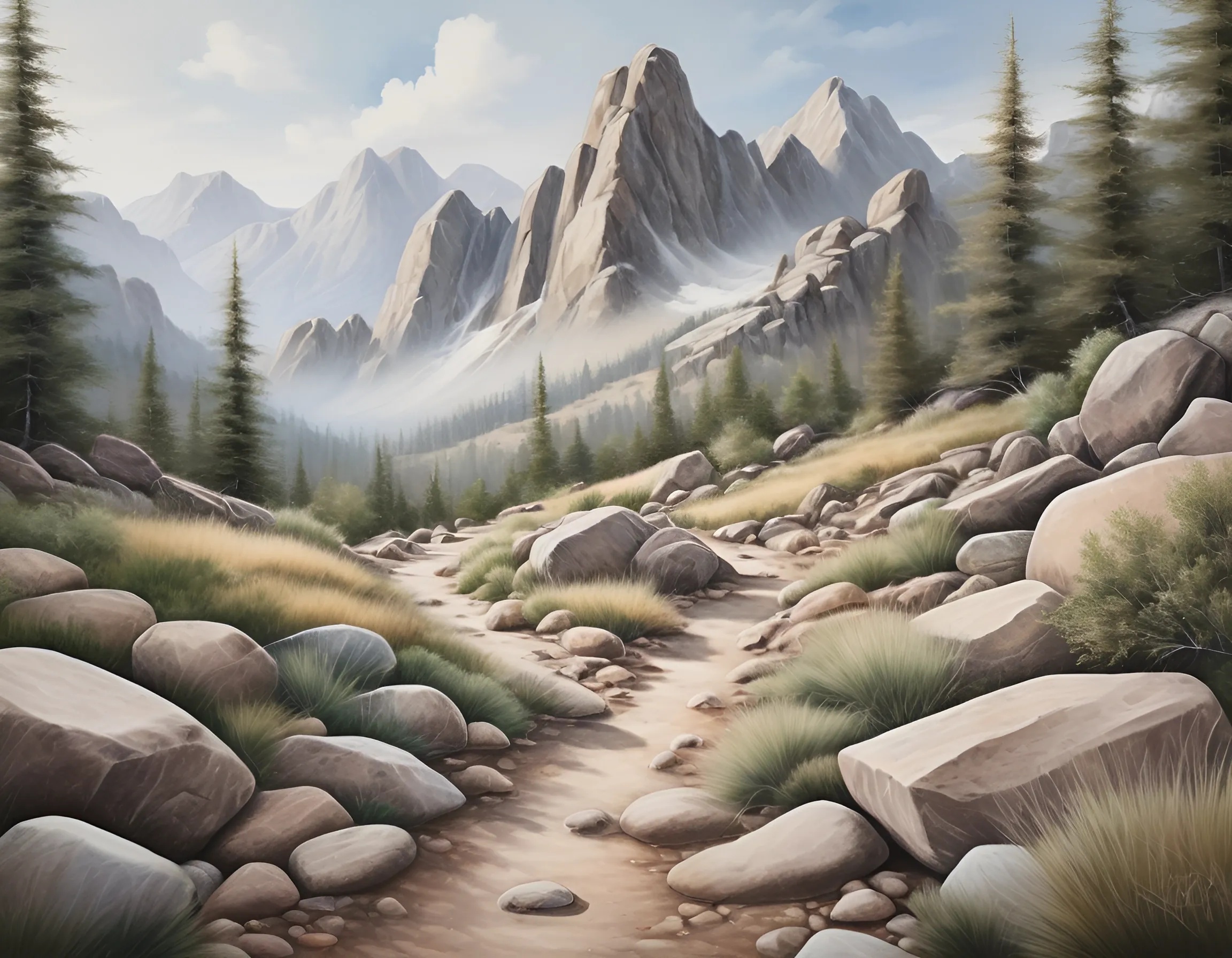 Rocky Mountain Pathway - Free Download - AI Scribbles