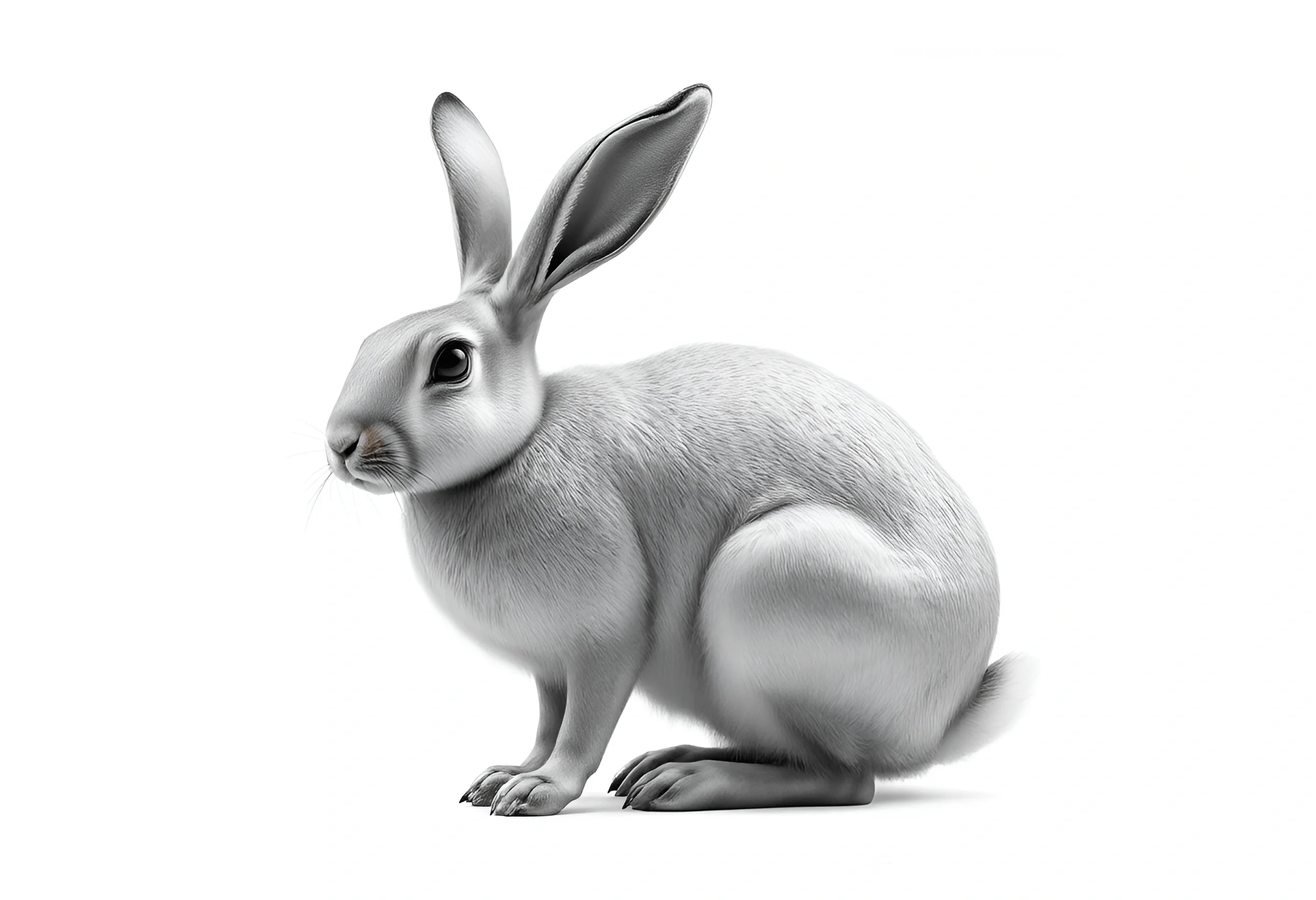 Realistic White Rabbit Illustration - Free Download - AI Scribbles