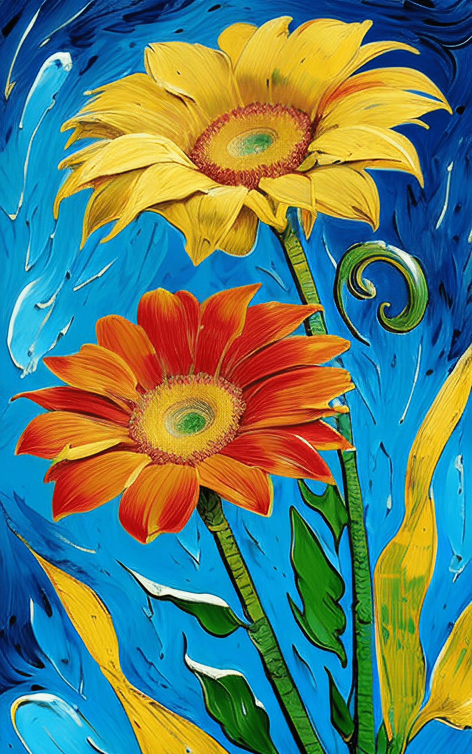 Vibrant Floral Artwork - Free Download - AI Scribbles
