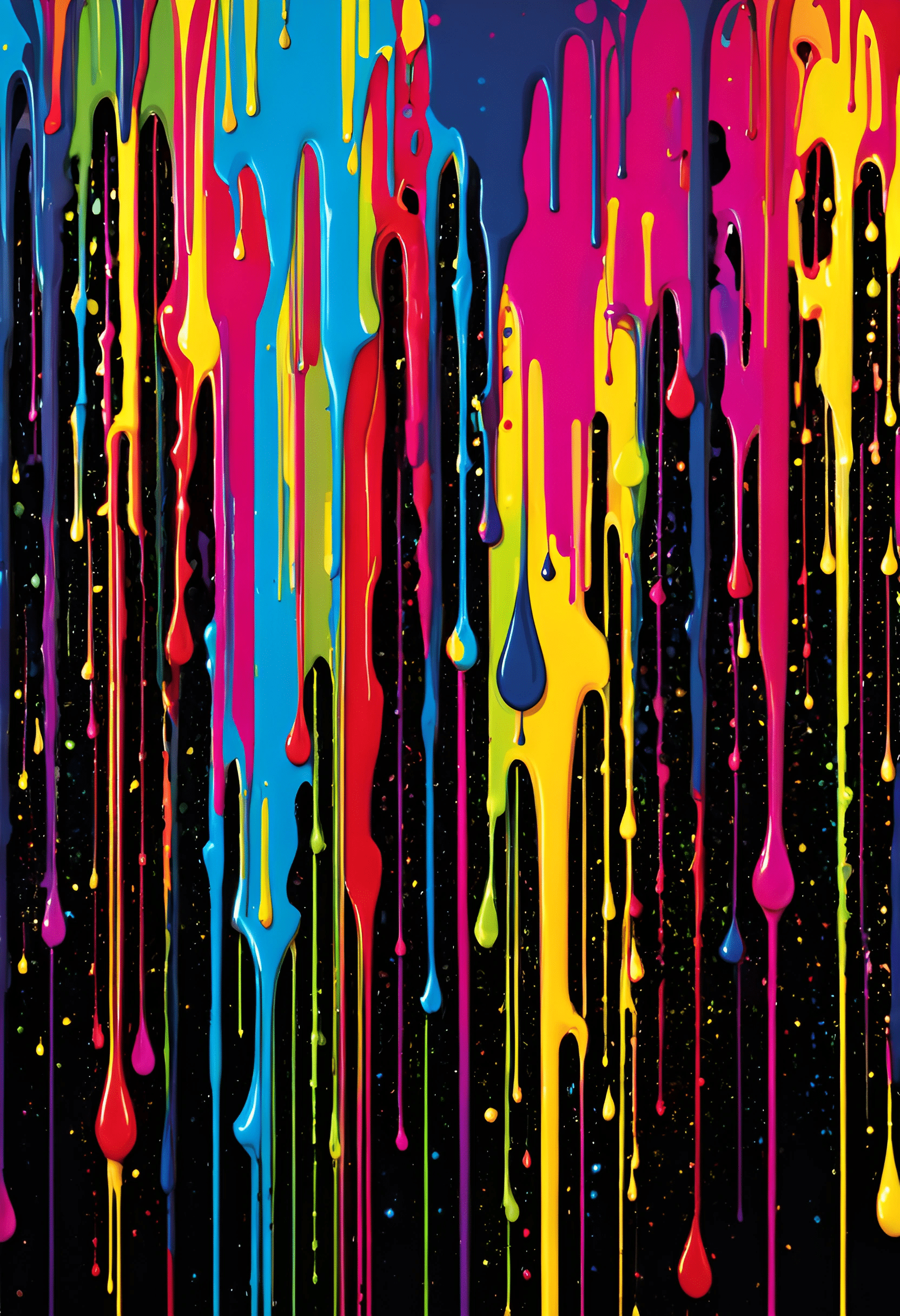 Satin Color Drips Vibrant Drips of Color - Free Download - AI Scribbles