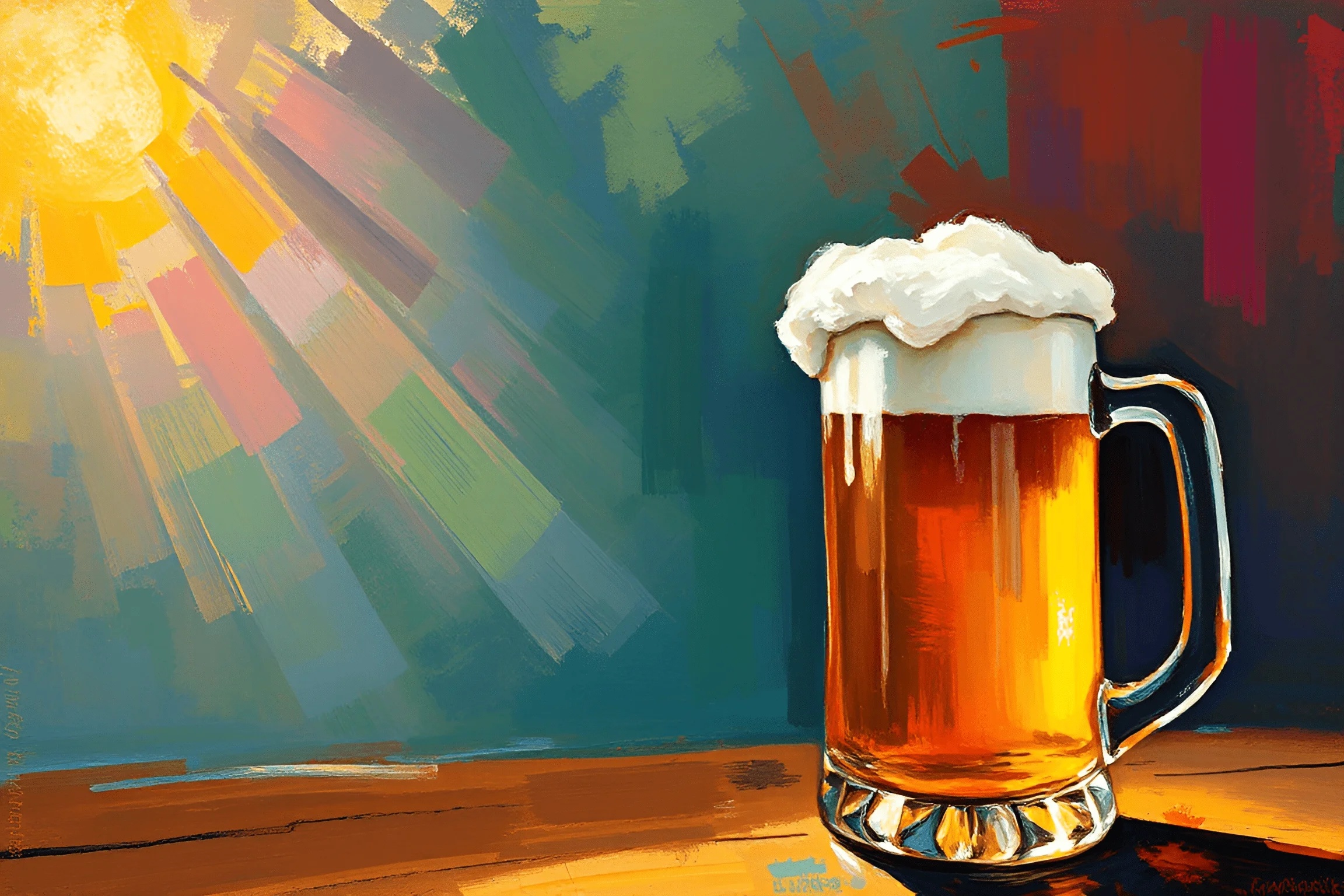 Pint of Beer with Sunlight Rays - Free Download - AI Scribbles