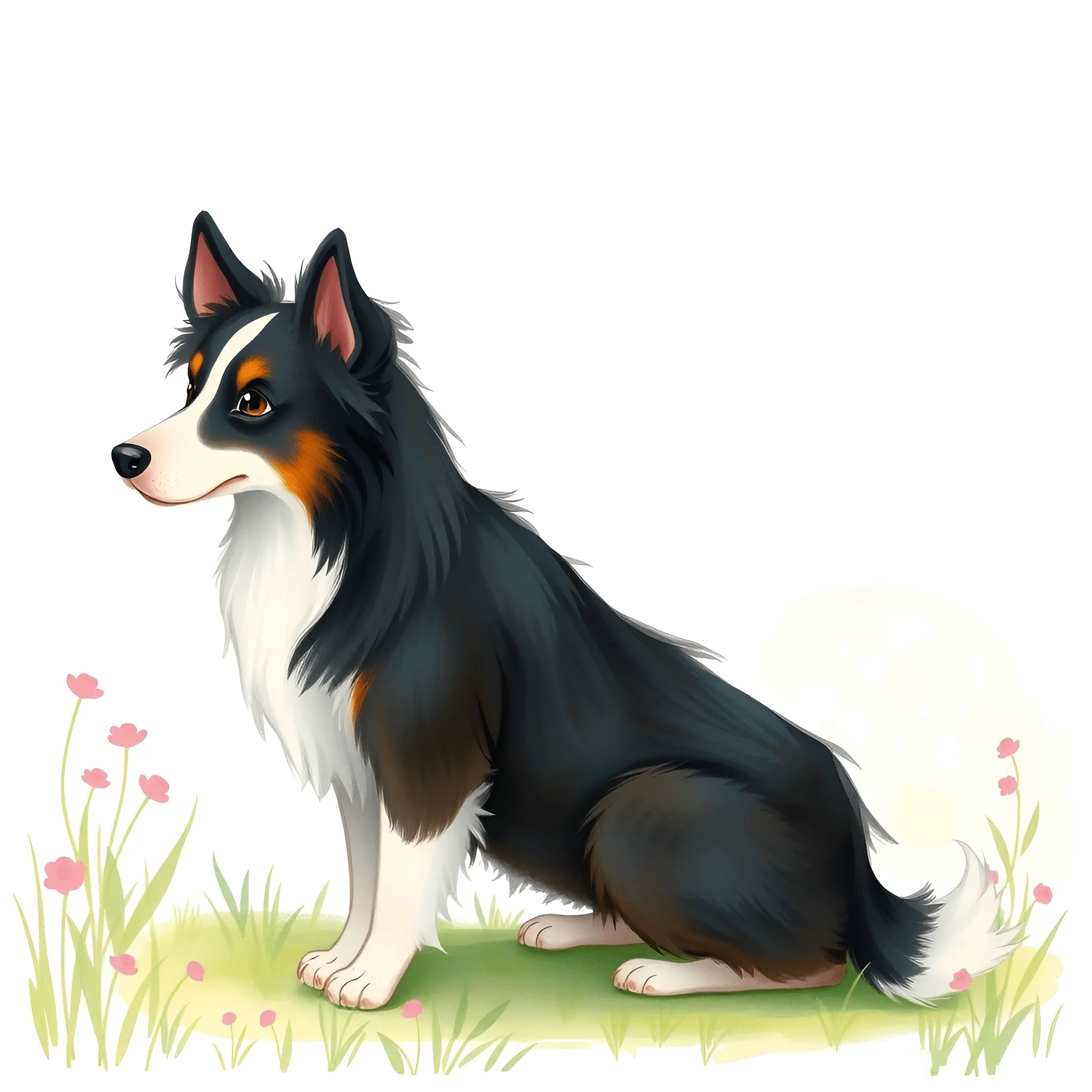 Illustration of a Sitting Dog - Free Download - AI Scribbles