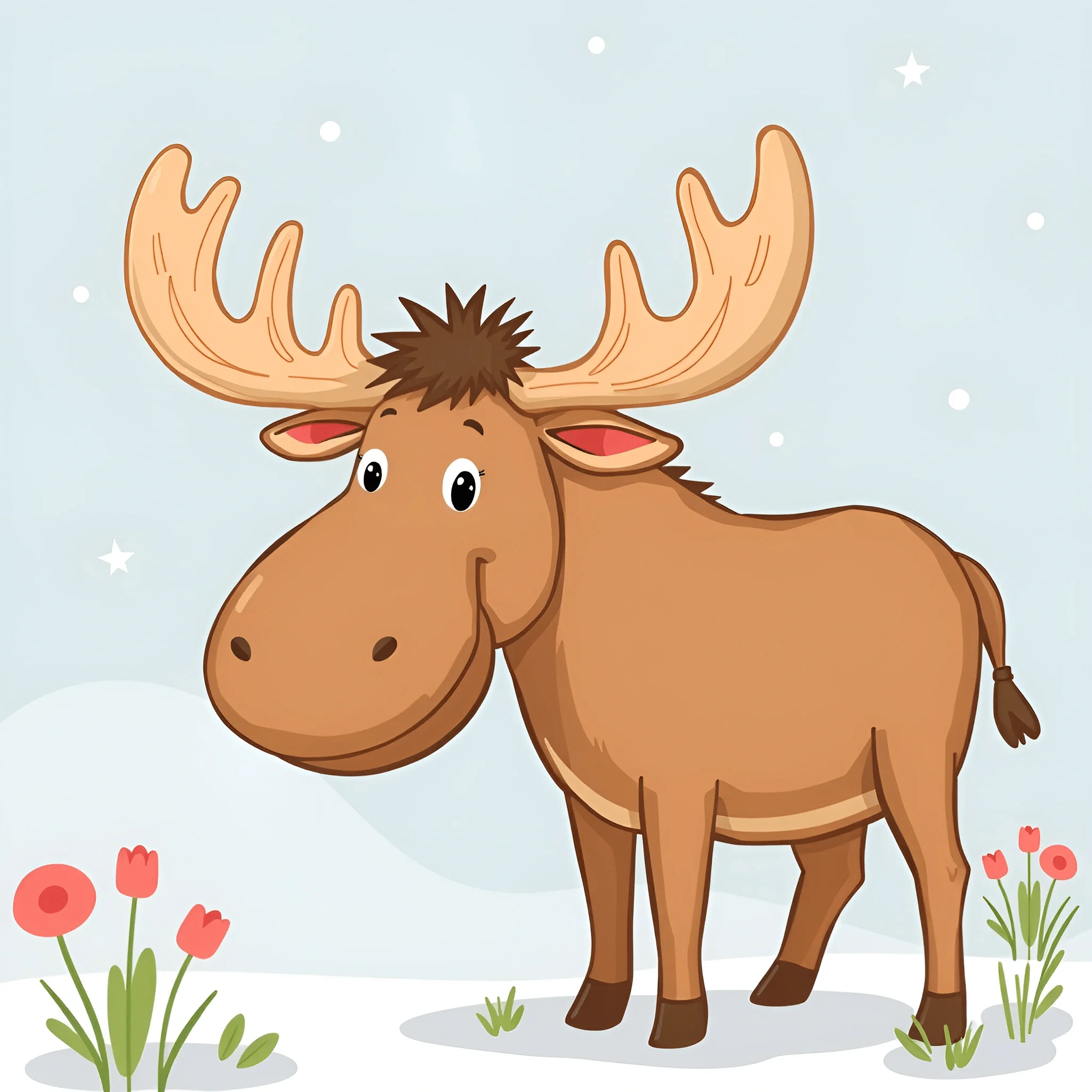 Cartoon Moose Illustration - Free Download - AI Scribbles