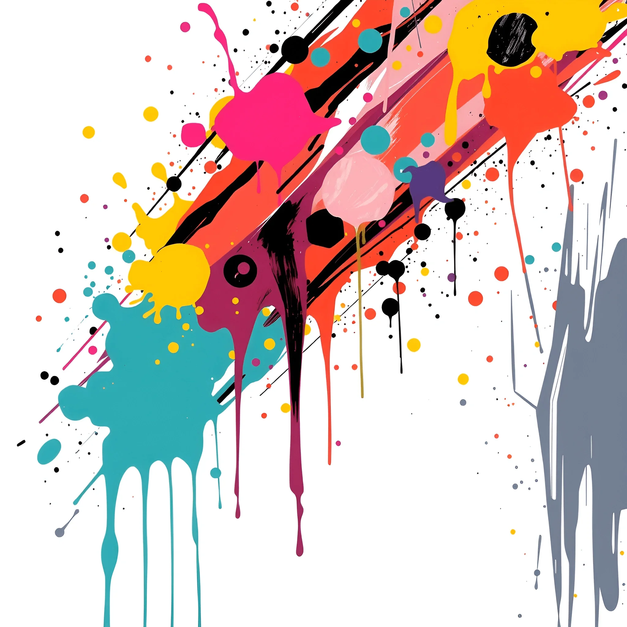 Colorful Abstract Paint Splatter Design - Free Download - AI Scribbles