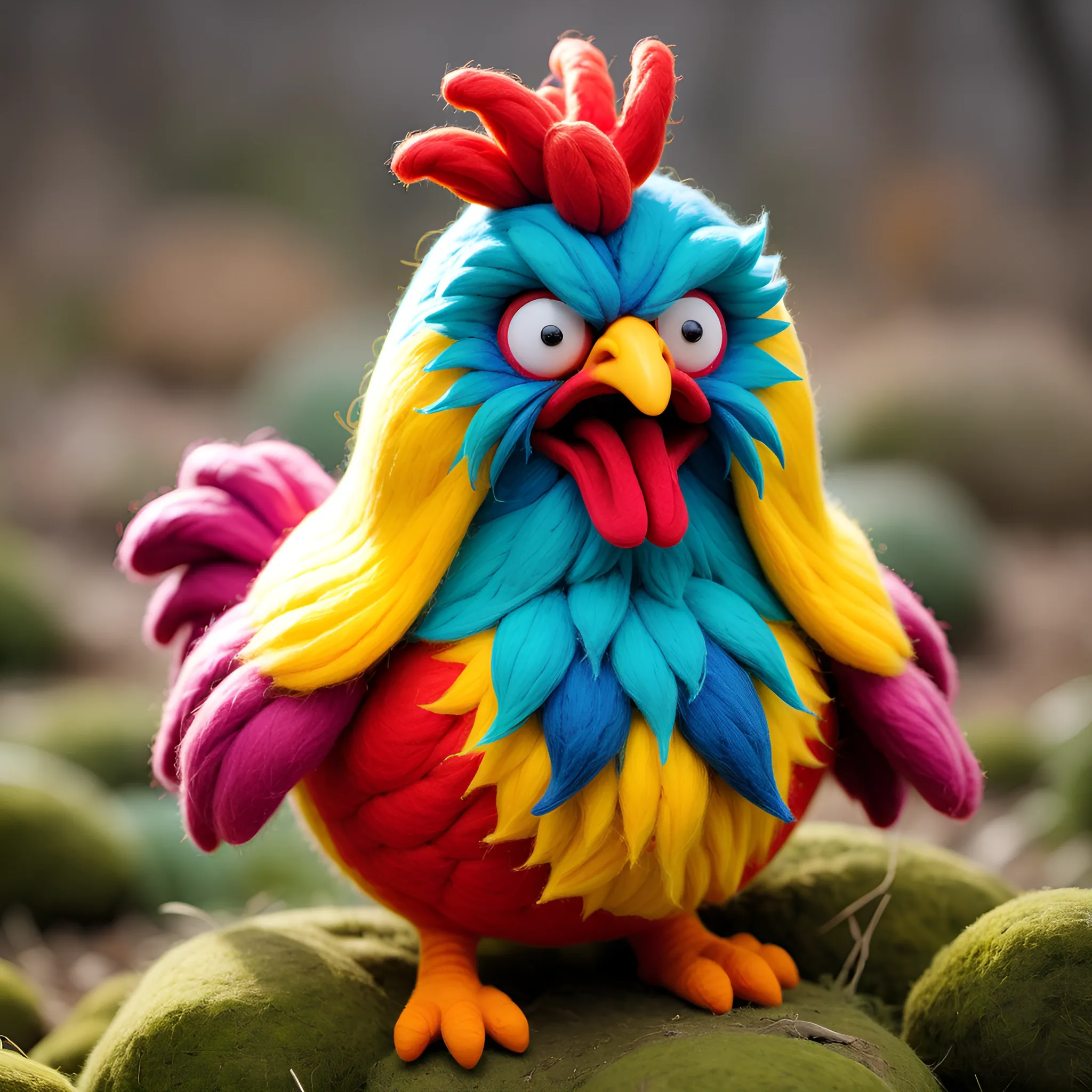 Colorful Cartoon Chicken Character - Free Download - AI Scribbles