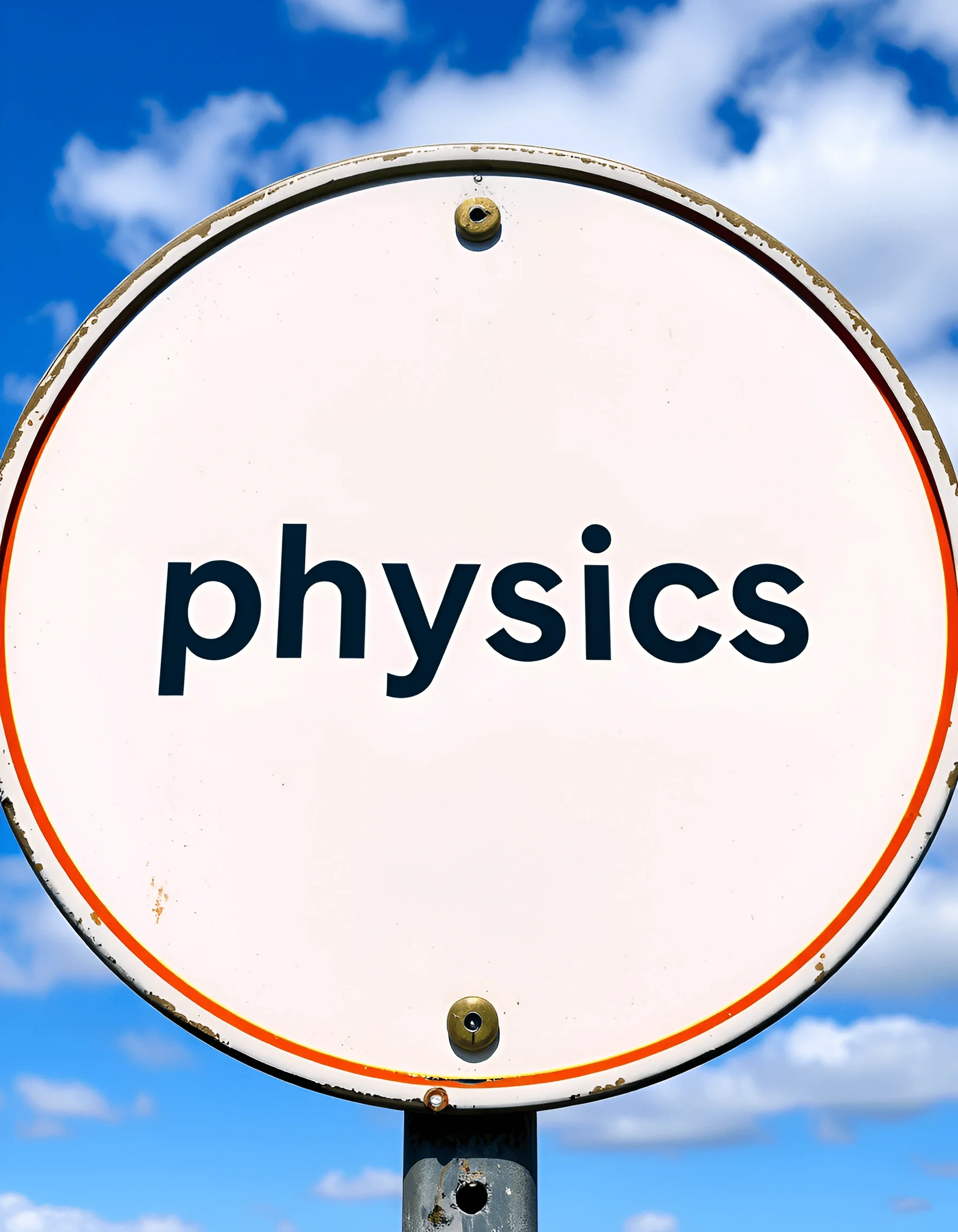 Physics Class Sign Round Sign with Physics Text Against Blue Sky - Free Download - AI ...