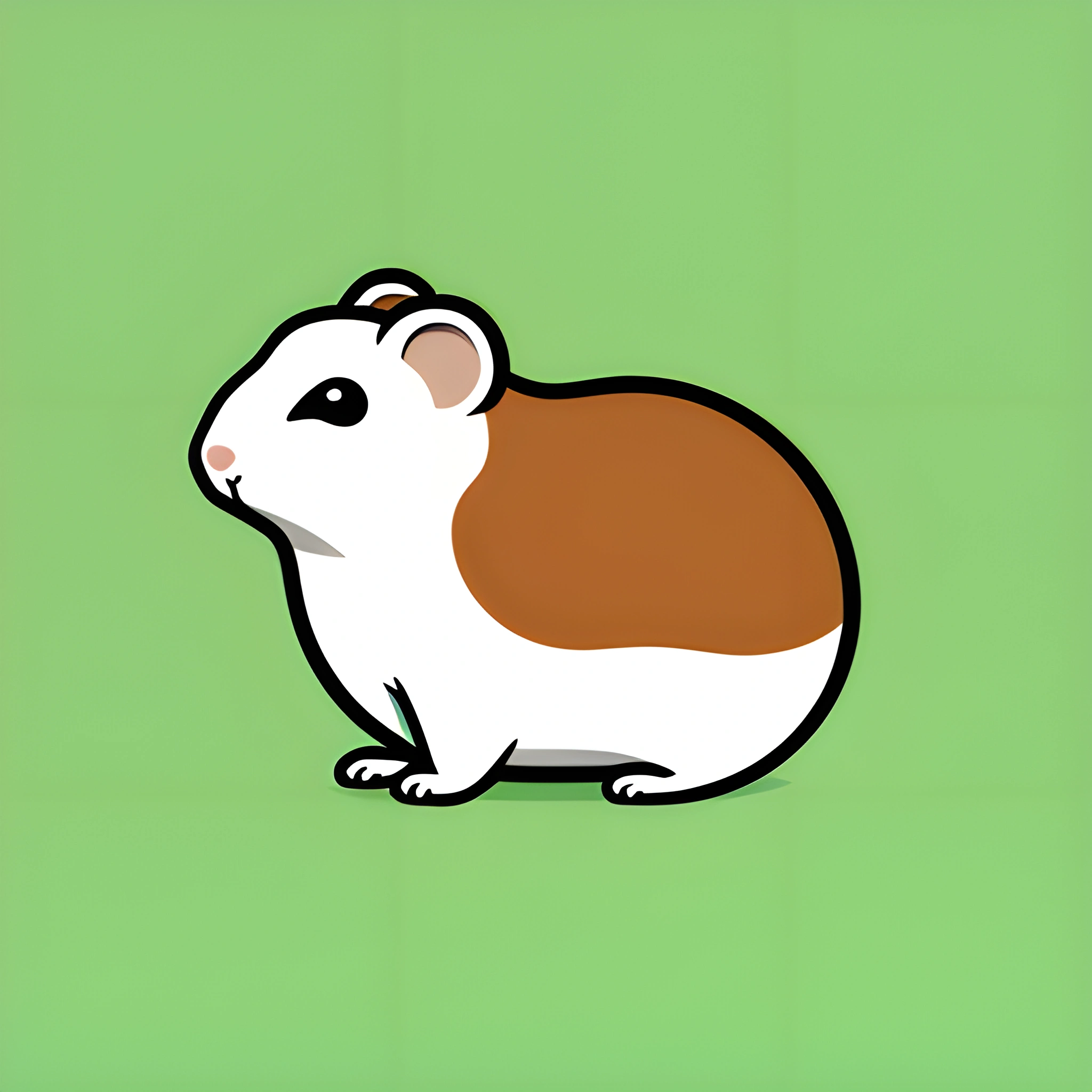a cartoon guinea that is sitting on a green surface