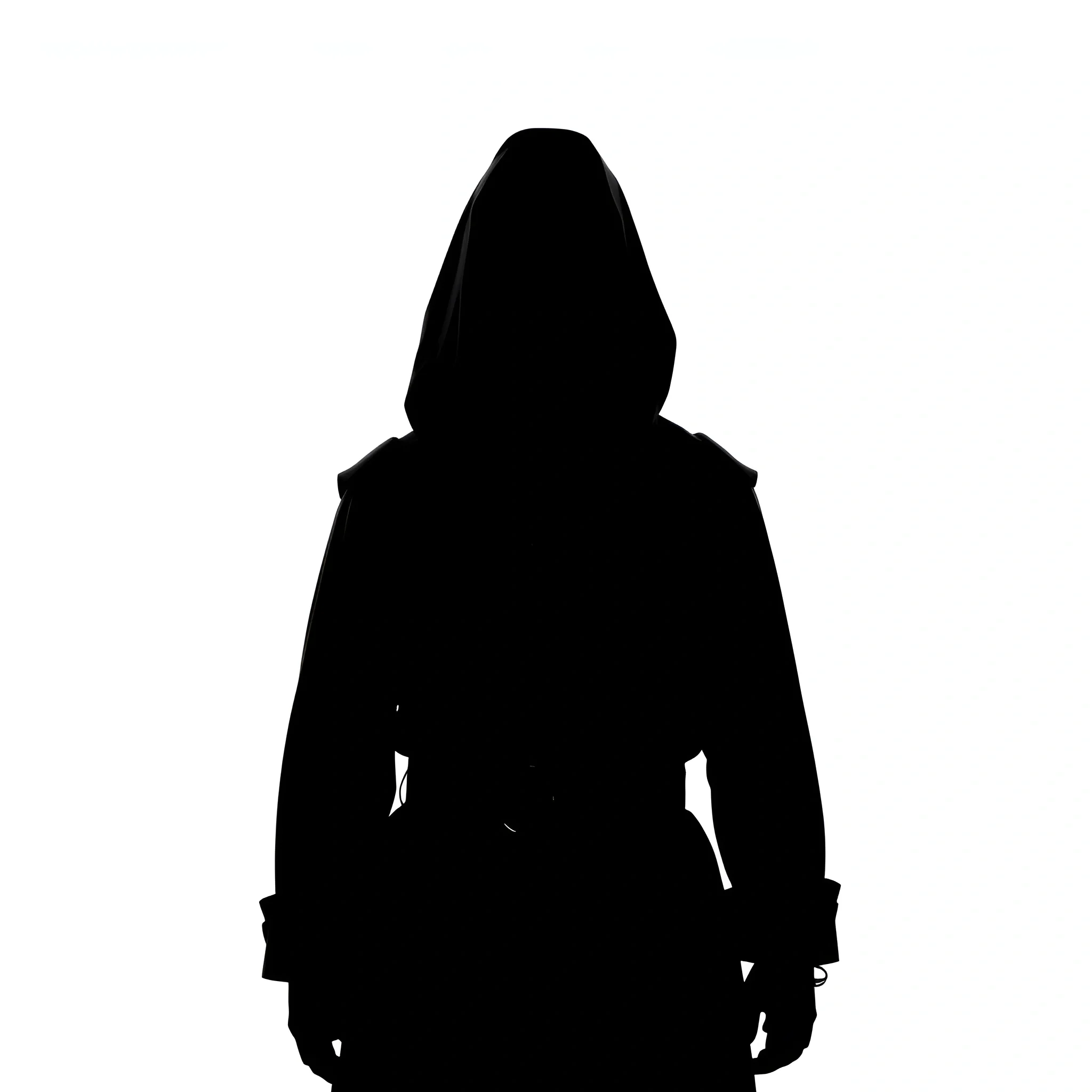Silhouette Of Hooded Figure Wearing Coat - Free Download - AI Scribbles