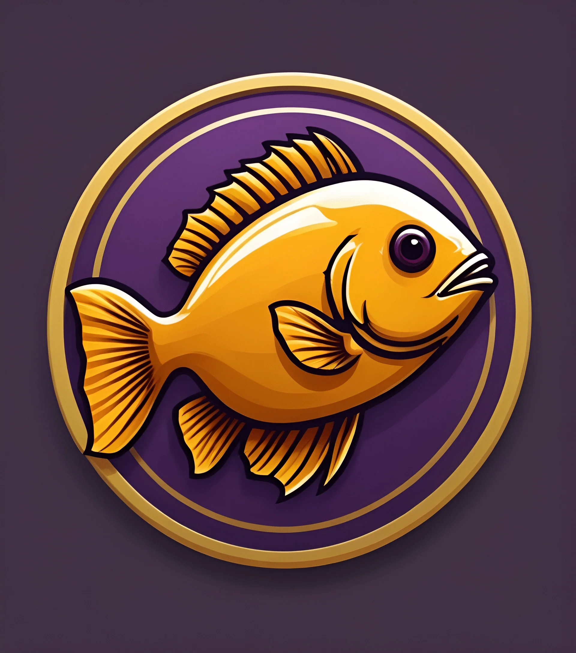 Illustrated Goldfish Badge - Free Download - AI Scribbles