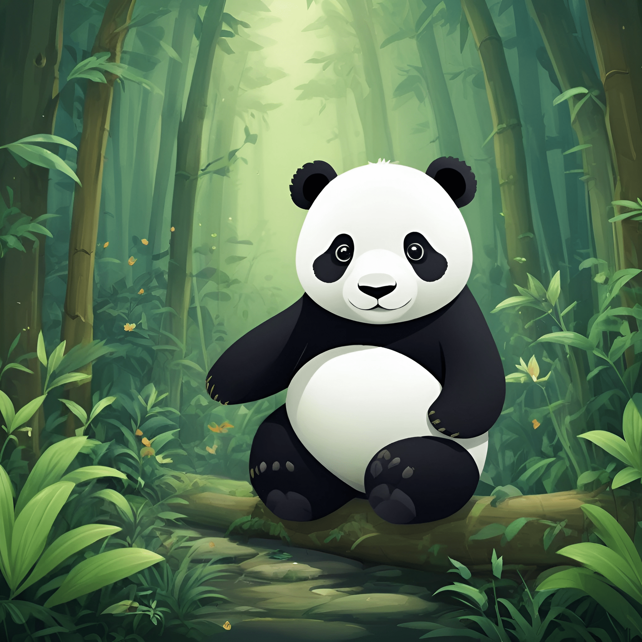Cute Panda in Bamboo Forest - Free Download - AI Scribbles