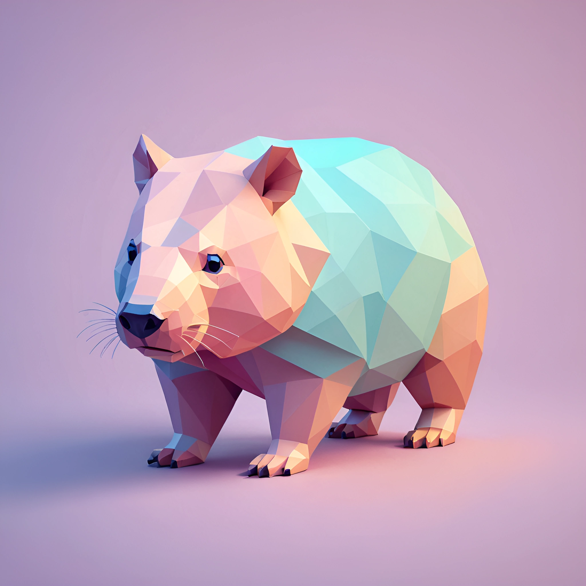 Low-Poly Wombat Illustration - Free Download - AI Scribbles