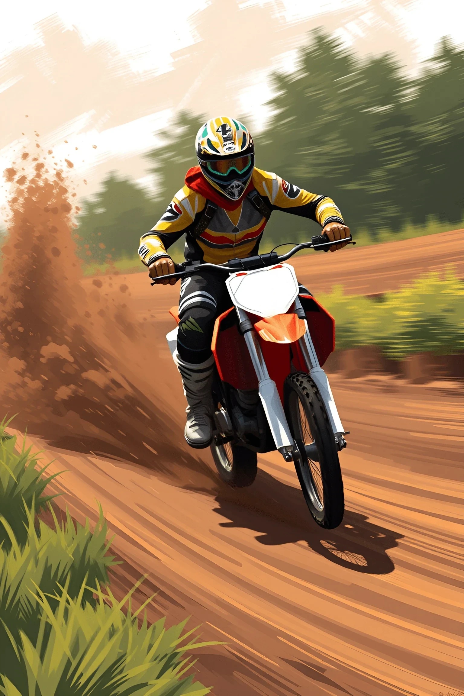 Motocross Rider on Dirt Track - Free Download - AI Scribbles
