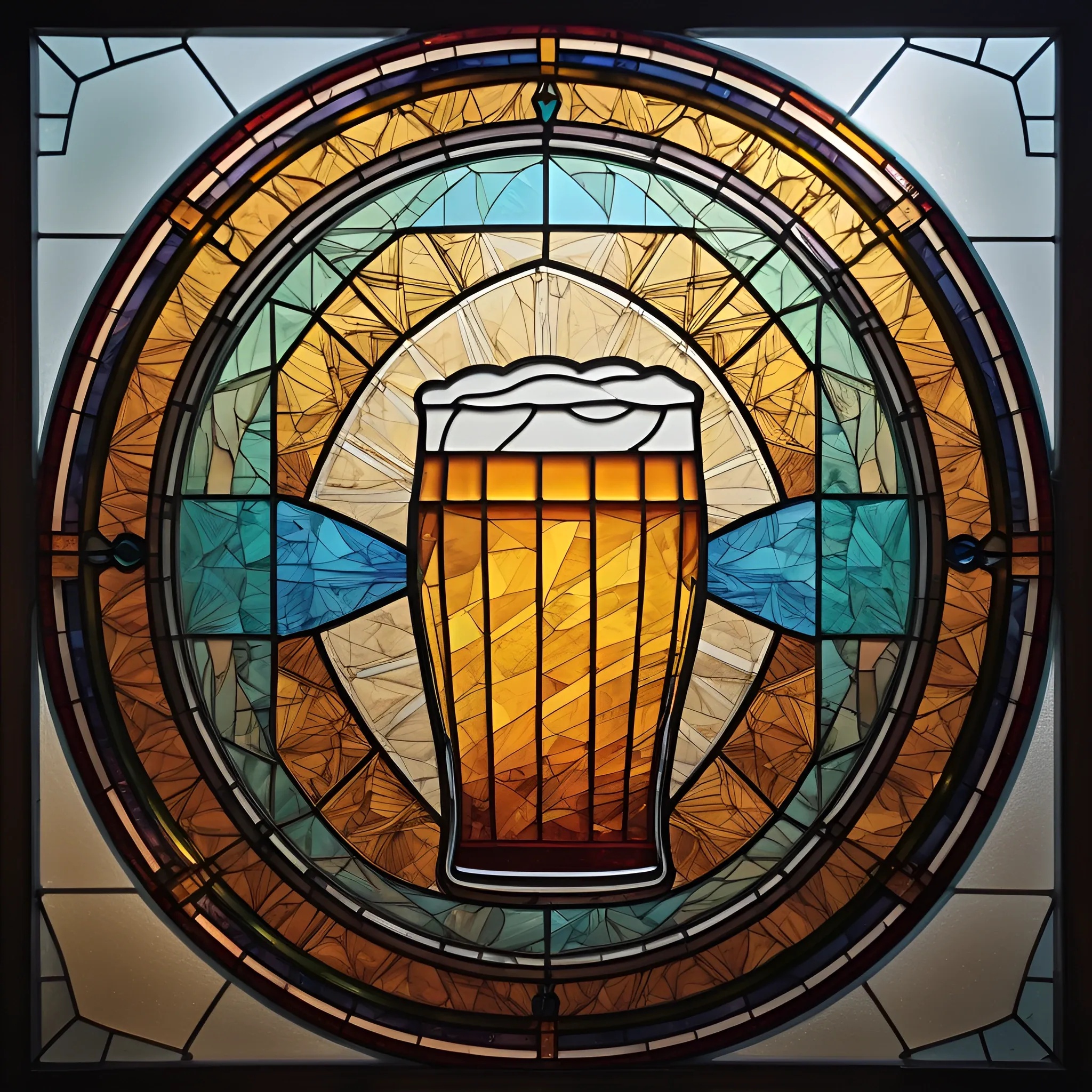 Beer Window Stained Glass Beer Window Art - Free Download - AI Scribbles