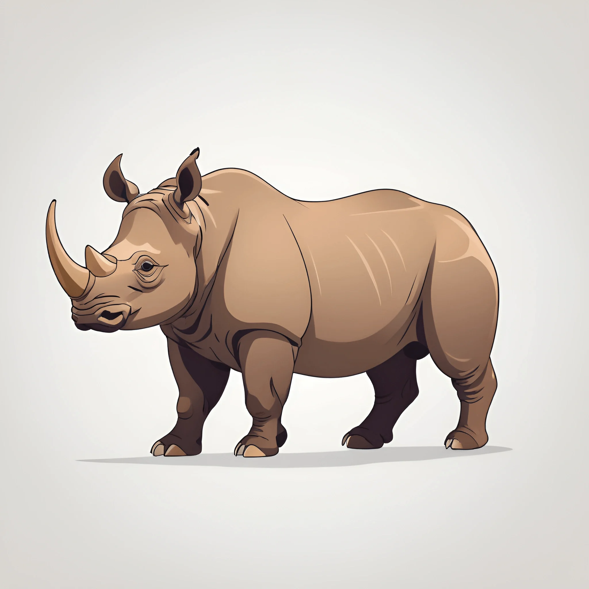 Cartoon Rhino Illustration - Free Download - AI Scribbles