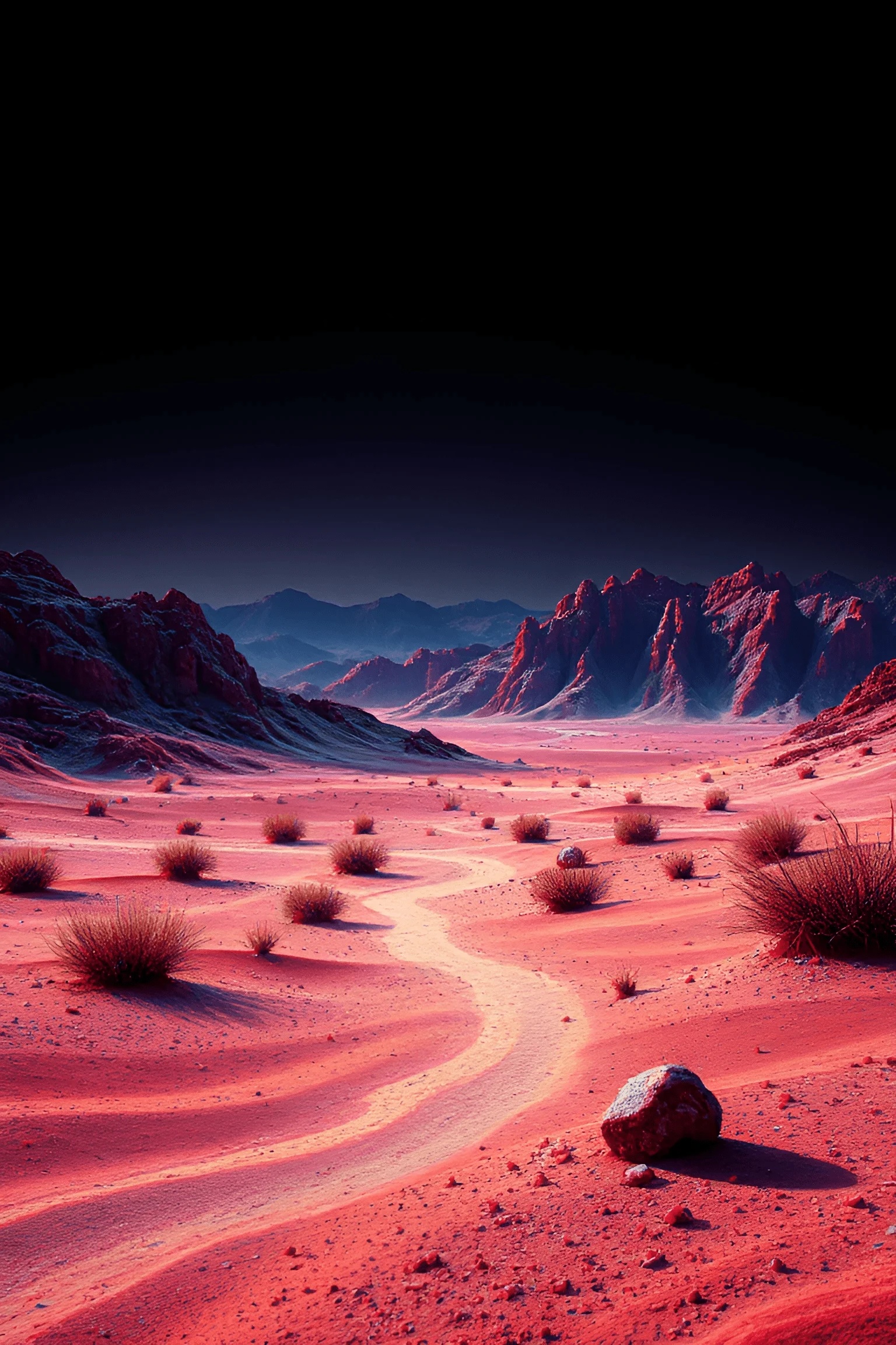 Red Desert Landscape with Rocky Mountains - Free Download - AI Scribbles