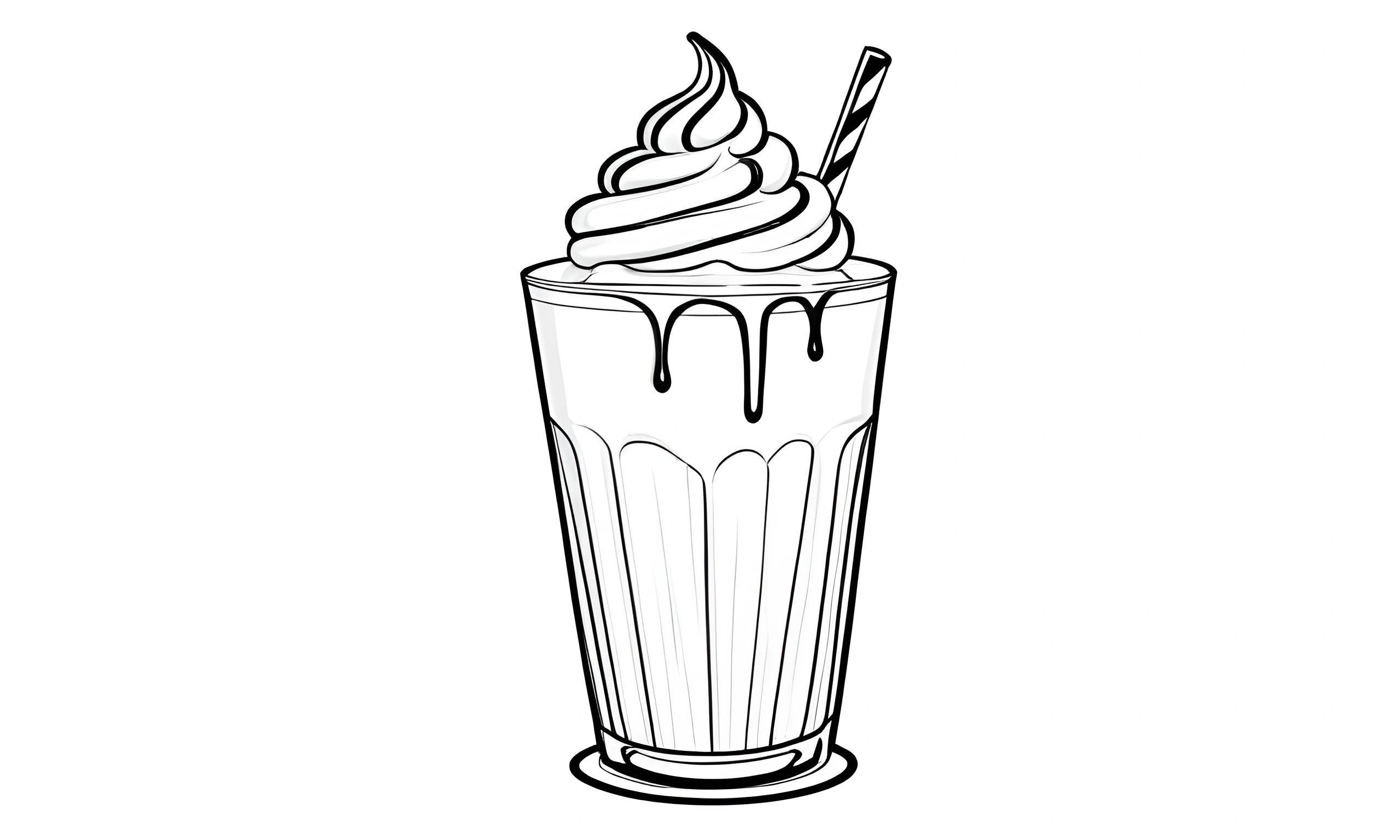 Milkshake Line Vector Line Art Milkshake - Free Download - AI Scribbles