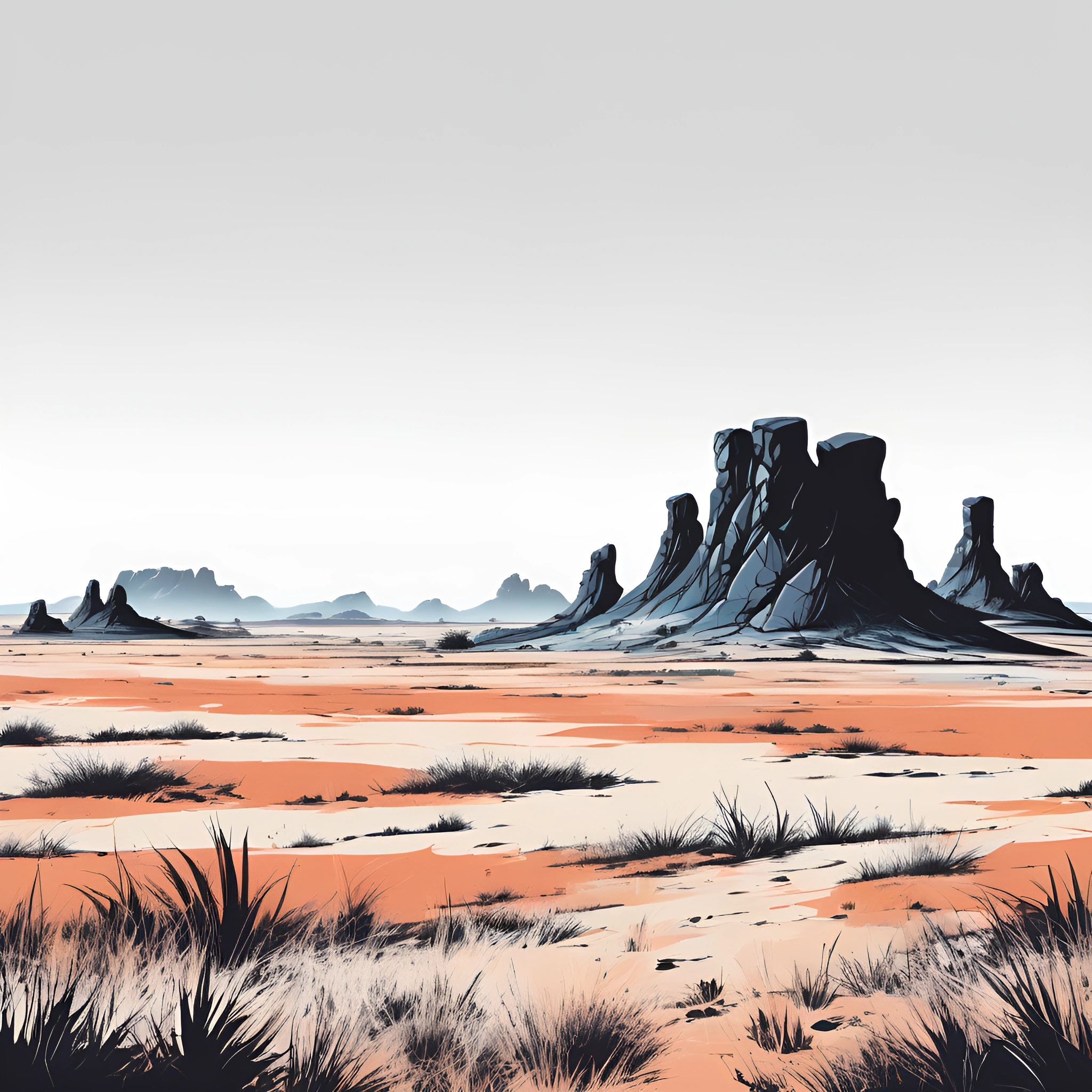 Desolate Desert Landscape - Free Download - AI Scribbles
