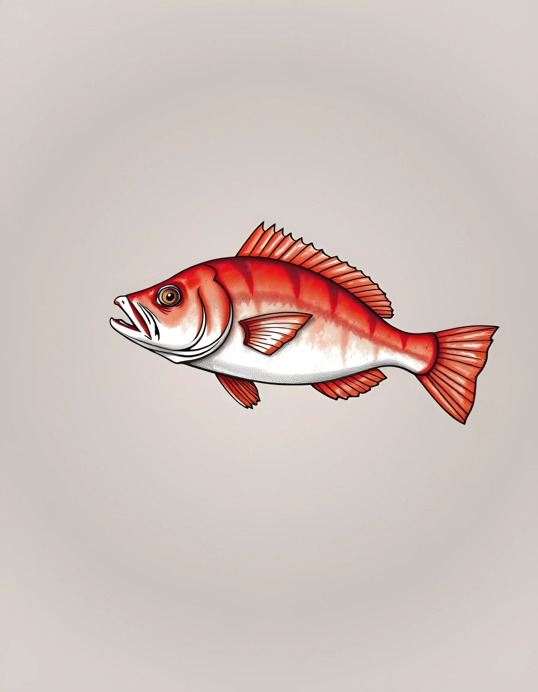 Redfish Vector Color Illustration of a Redfish - Free Download - AI Scribbles