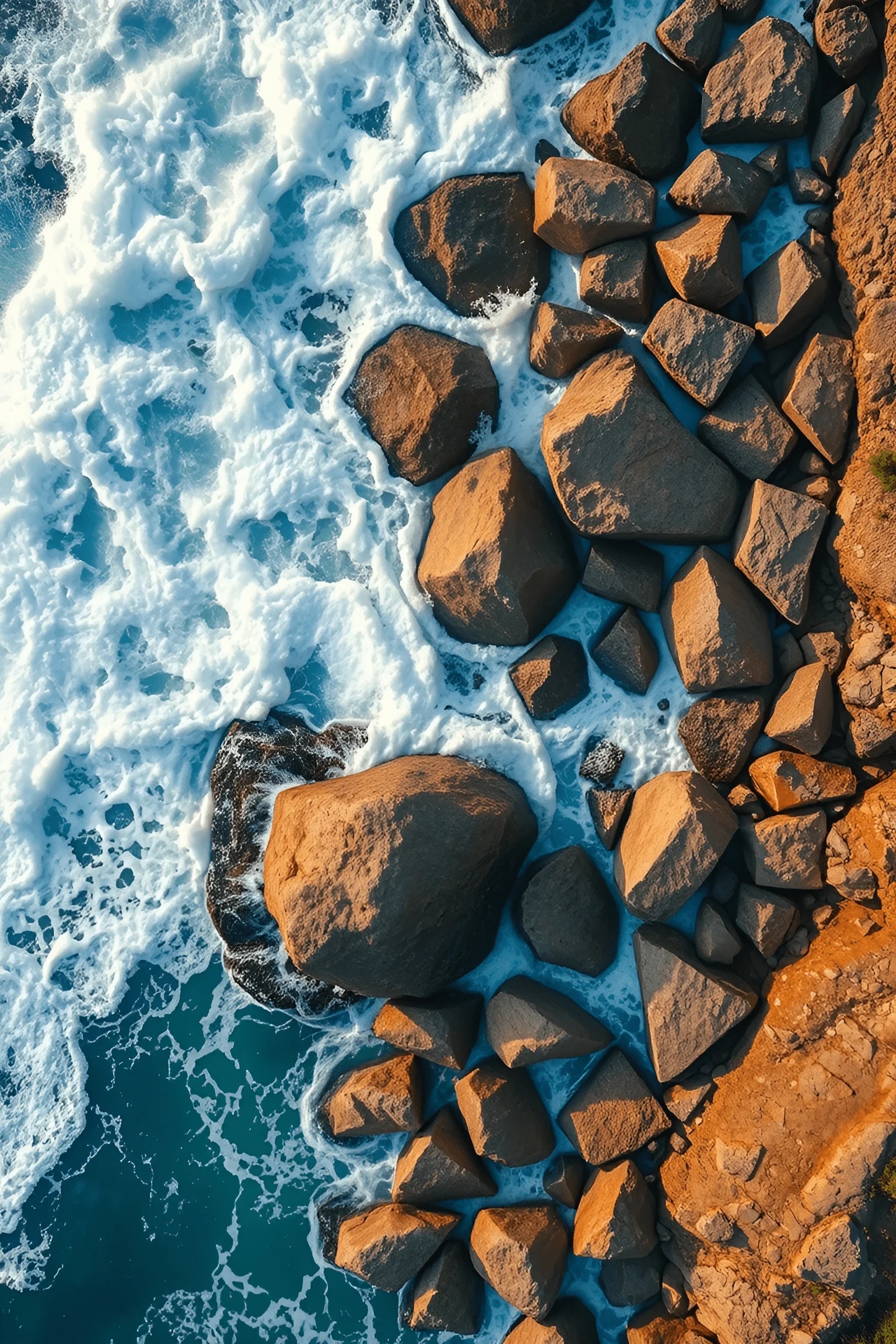 Coastel Rocks Rugged Coastal Rocks and Waves - Free Download - AI Scribbles