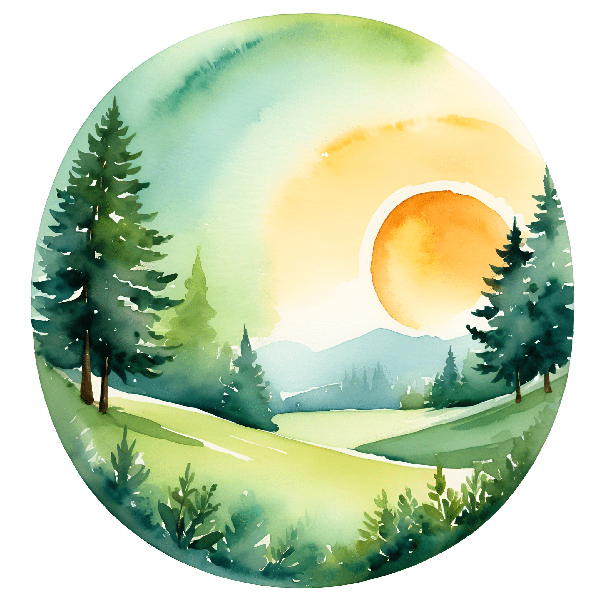 Serene Watercolor Forest Landscape - Free Download - AI Scribbles