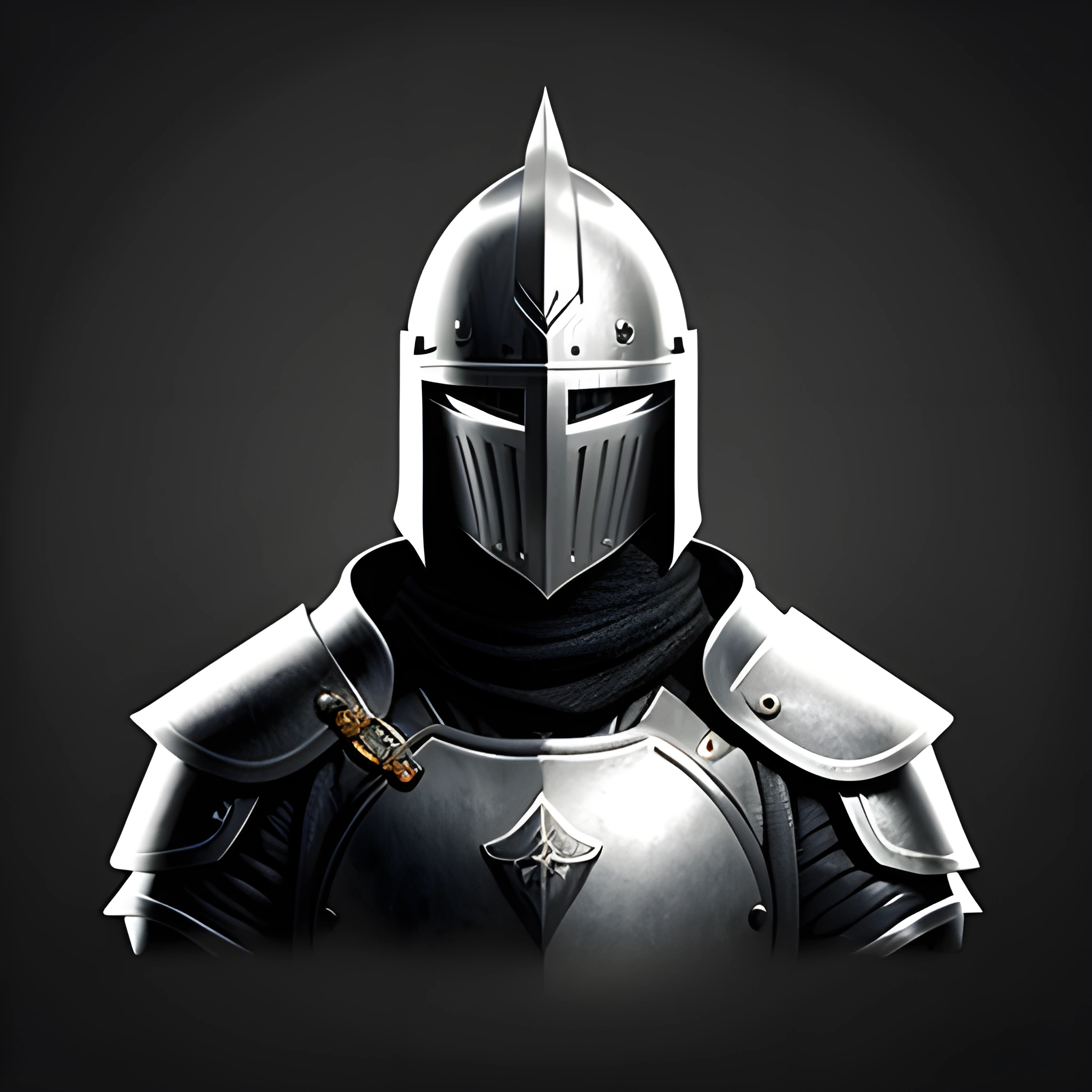 knight in full armor with a black background - AI Scribbles - Download Now