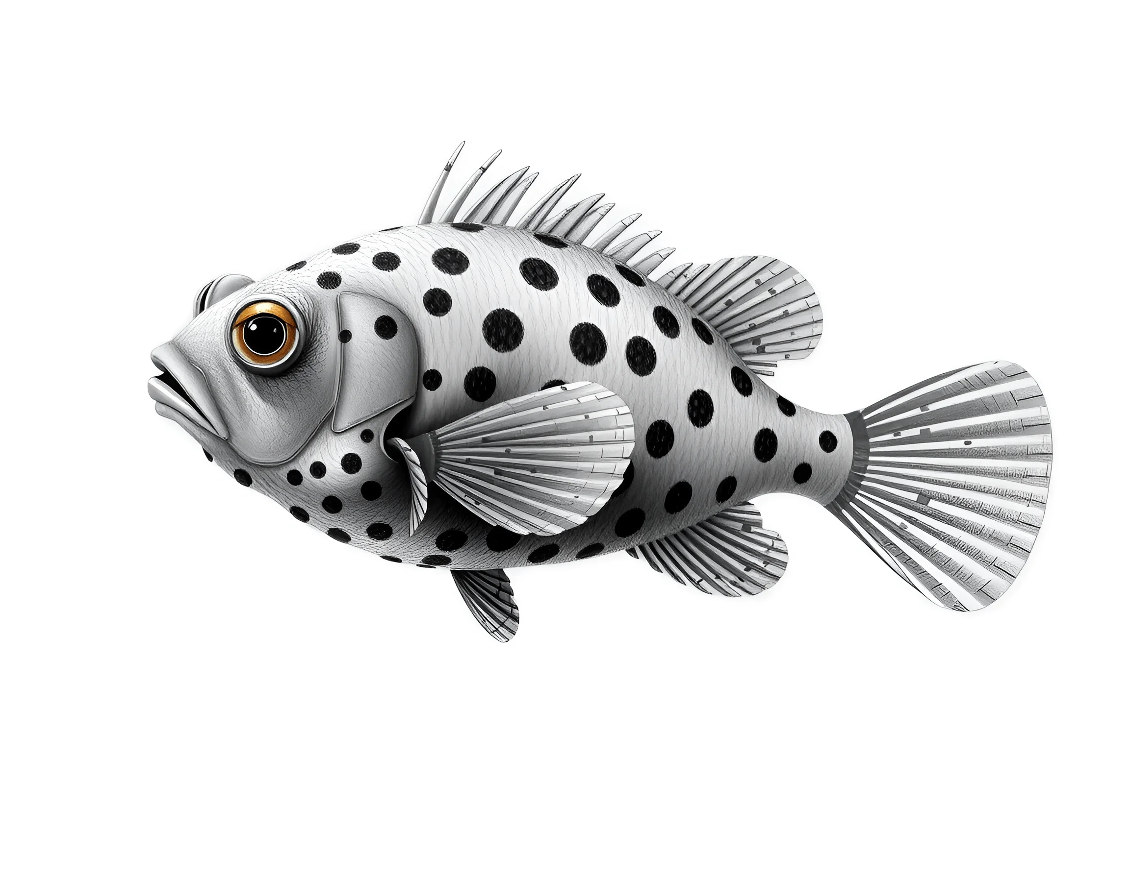 Realistic Spotted Fish Illustration - Free Download - AI Scribbles