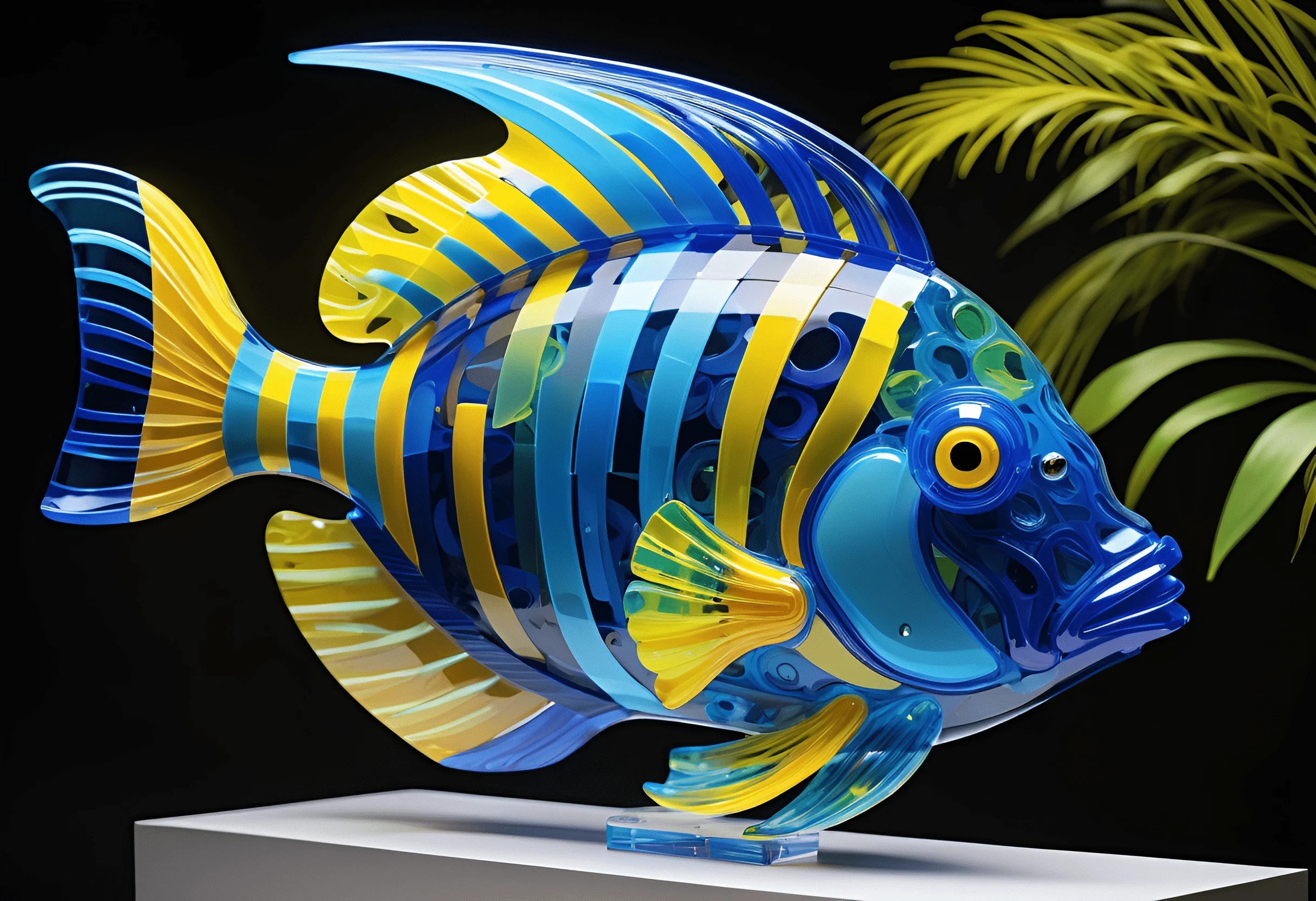Vibrant Glass Fish Sculpture - Free Download - AI Scribbles