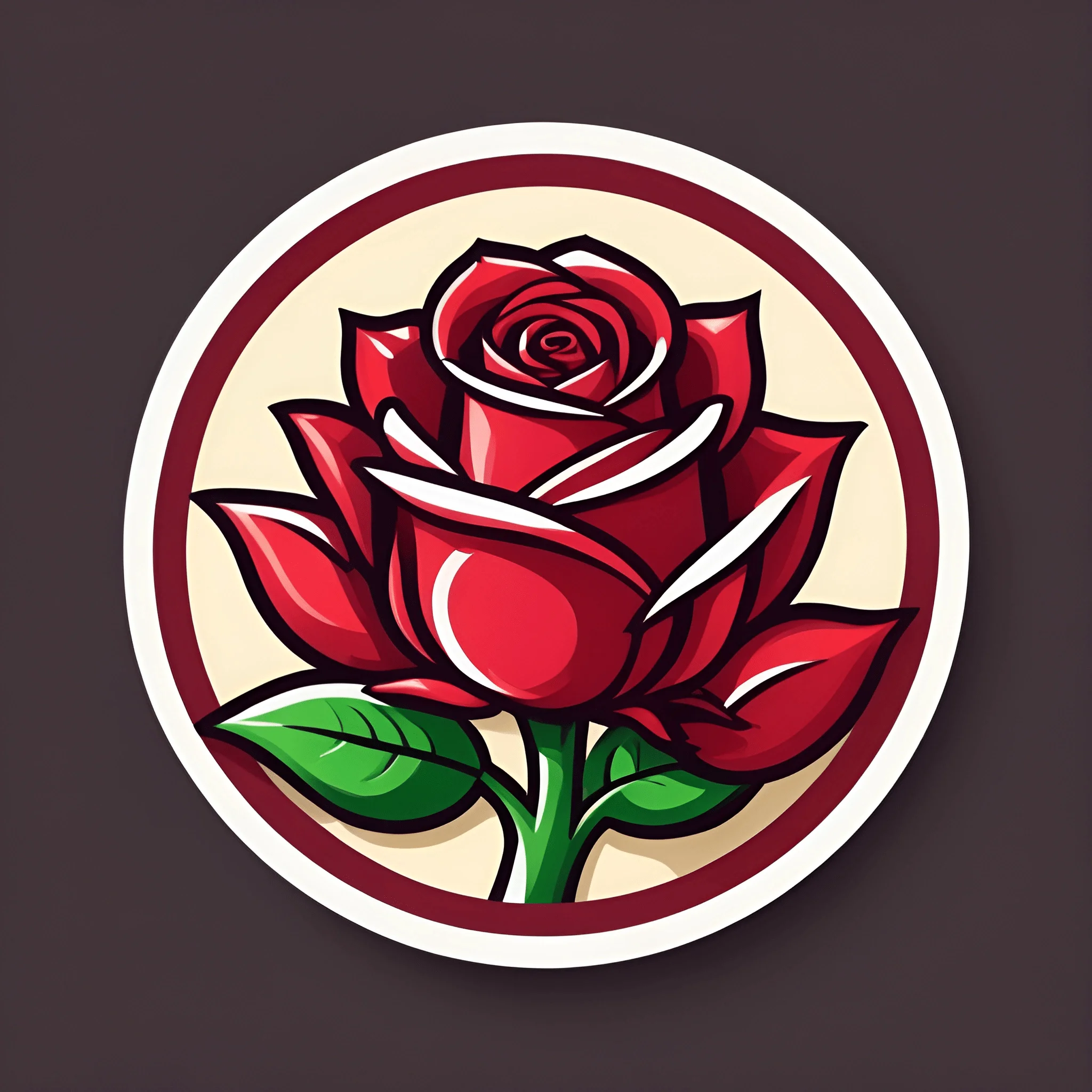 Stylized Red Rose Illustration - Free Download - AI Scribbles