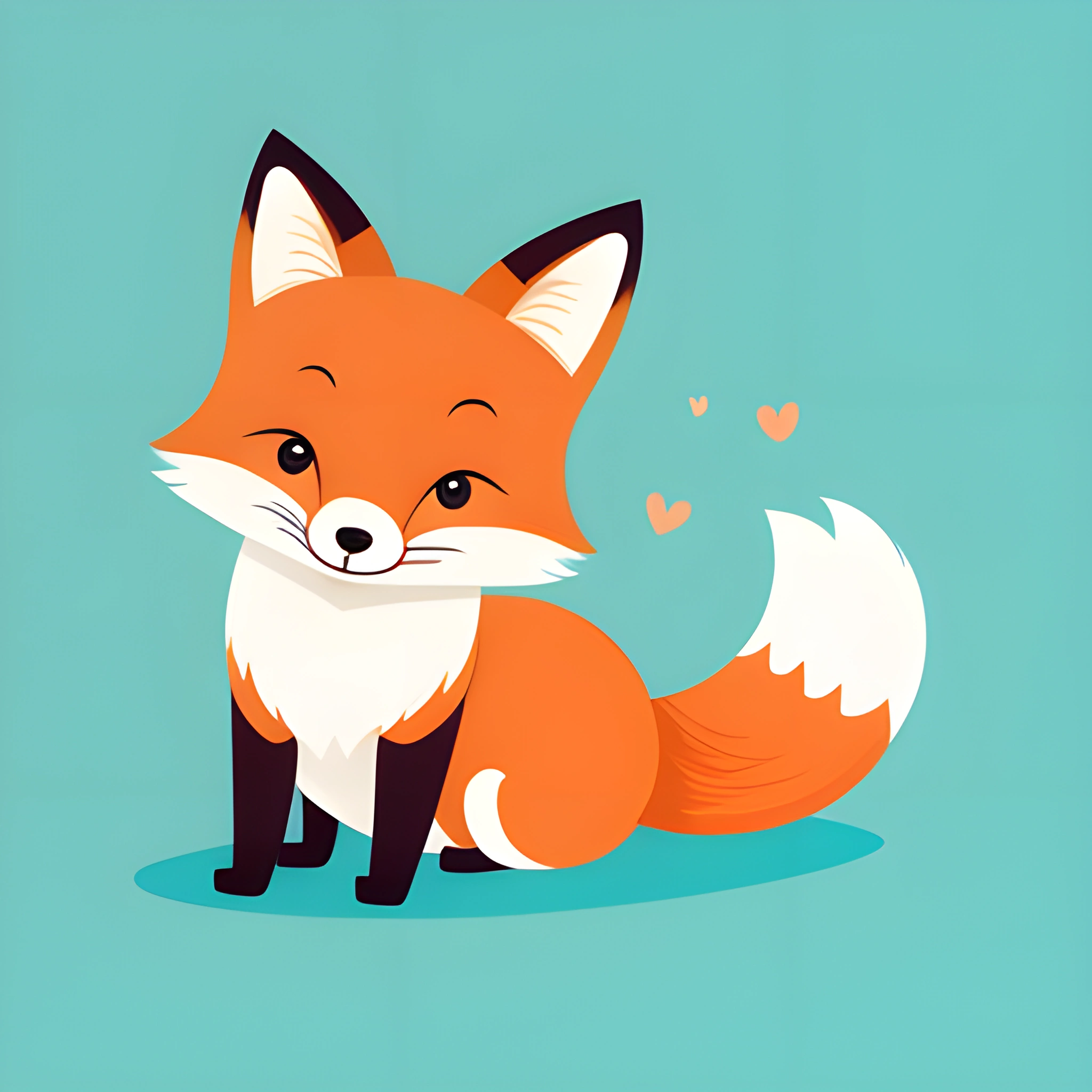 a cartoon fox that is sitting on the ground