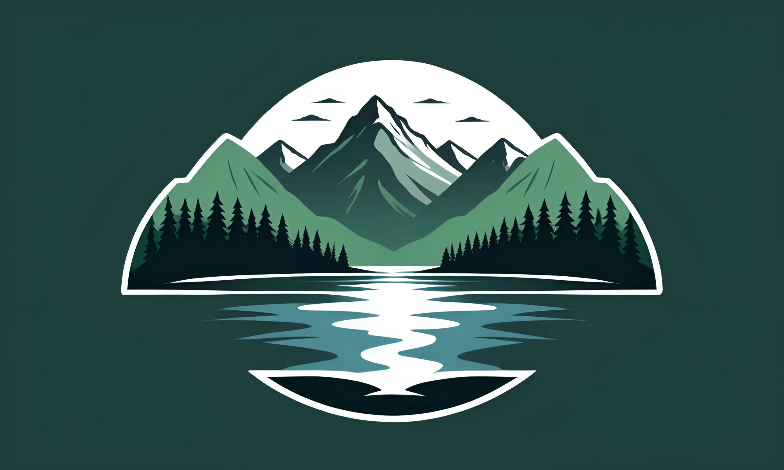 Mountain Lake Emblem Design - Free Download - AI Scribbles