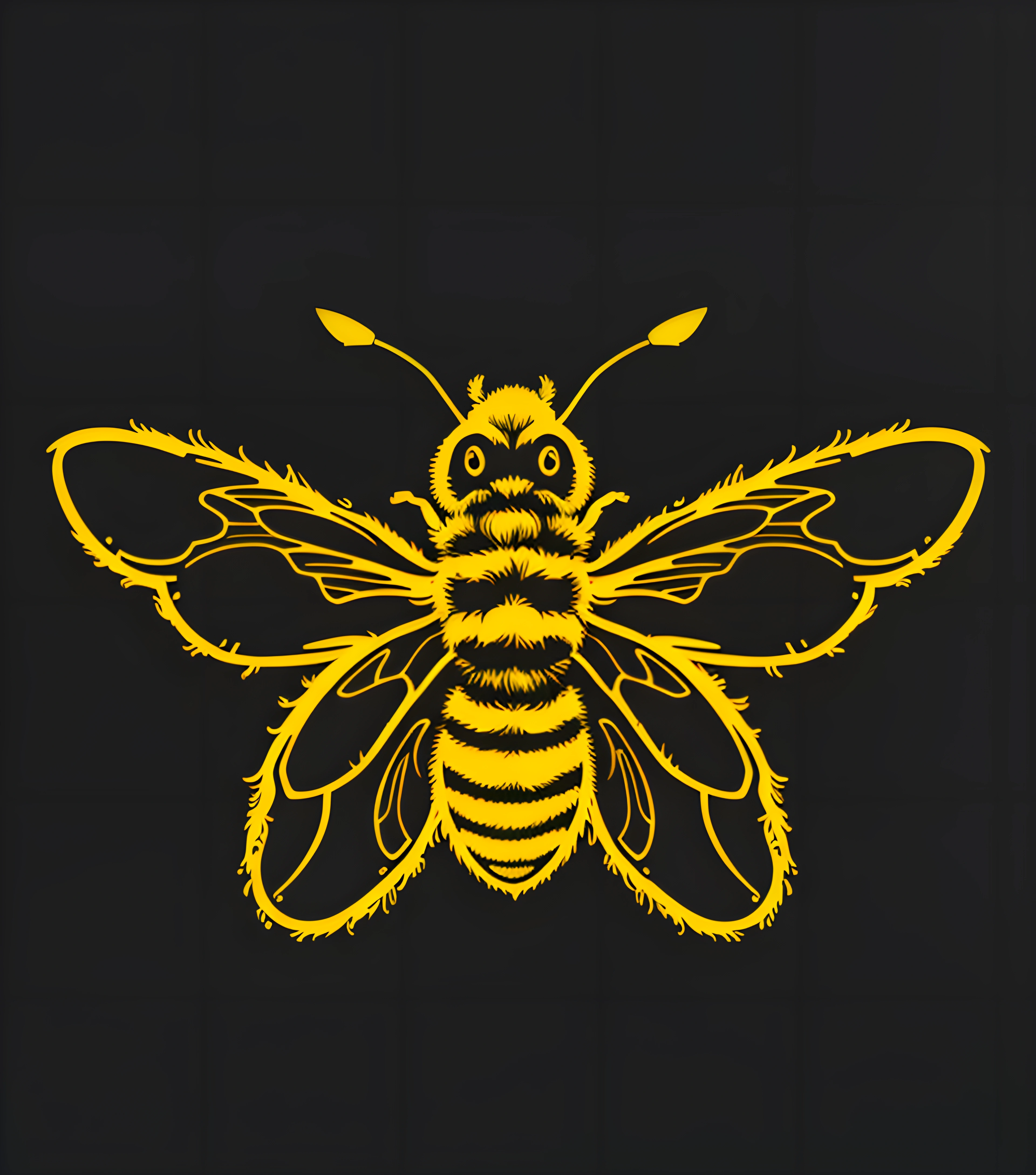 Stylized Honey Bee Artwork - Free Download - AI Scribbles